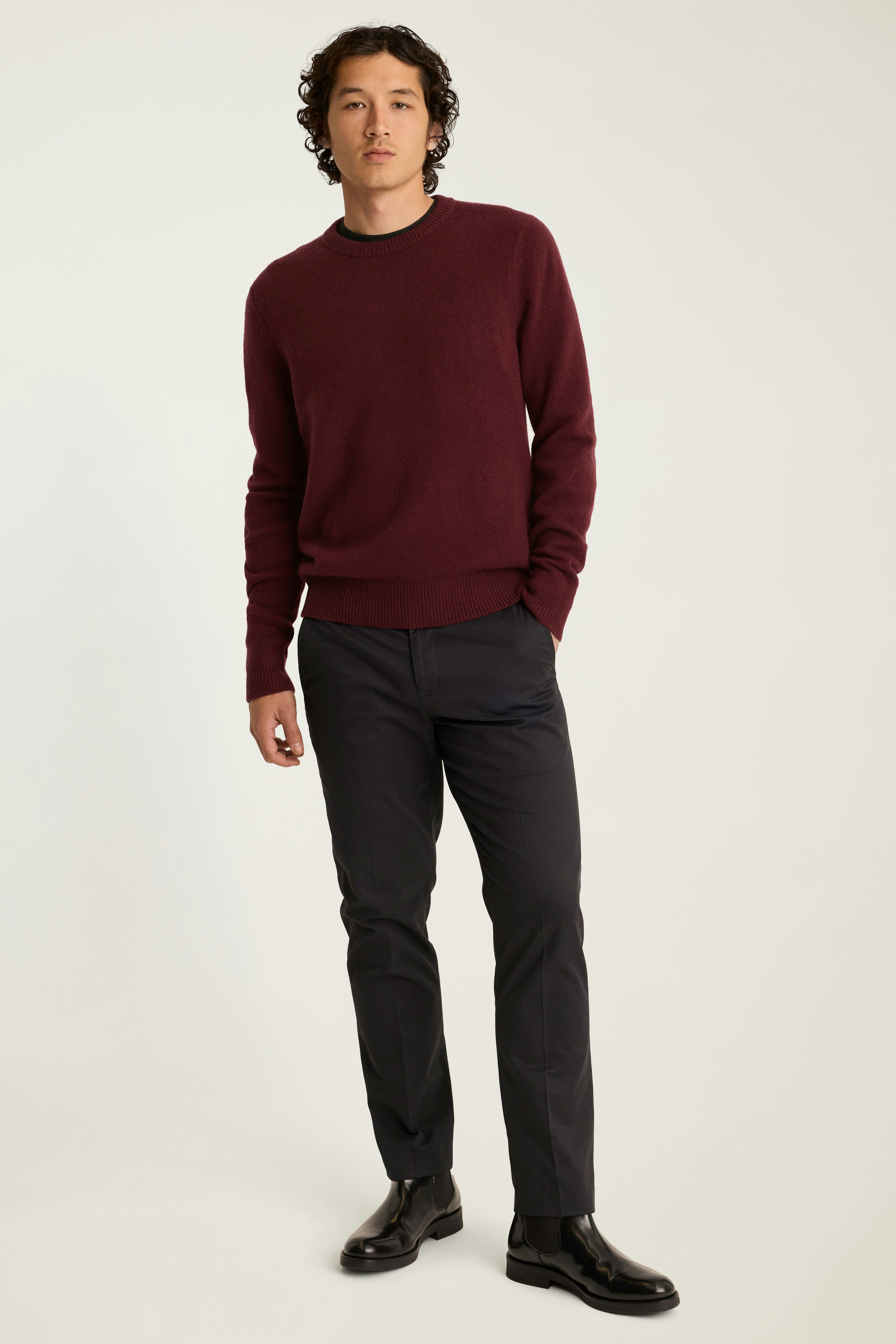 Cashmere Crew Neck Sweater burgundy 1 Cashmere Crew Neck Sweater burgundy