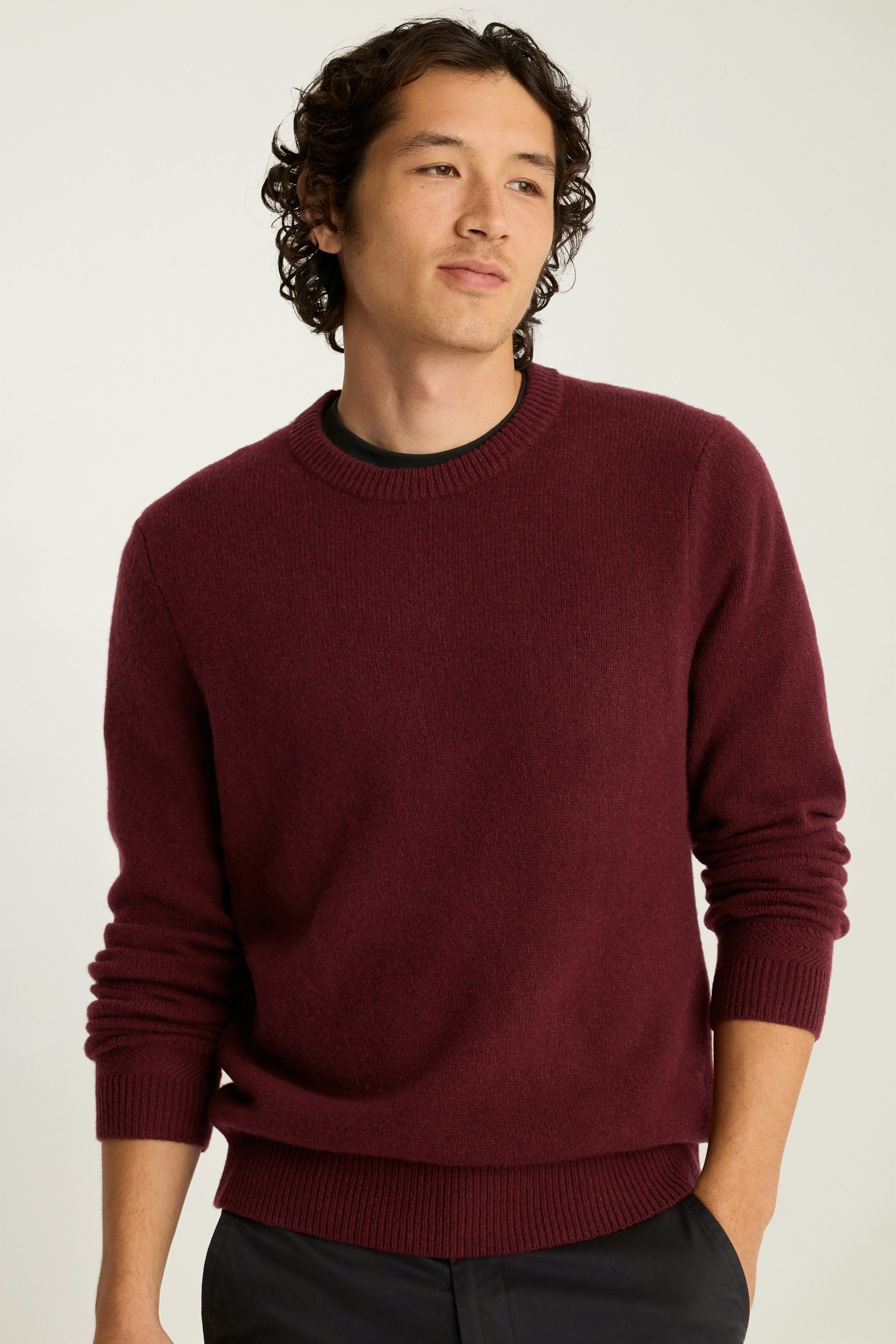 Cashmere Crew Neck Sweater burgundy 3 Cashmere Crew Neck Sweater burgundy