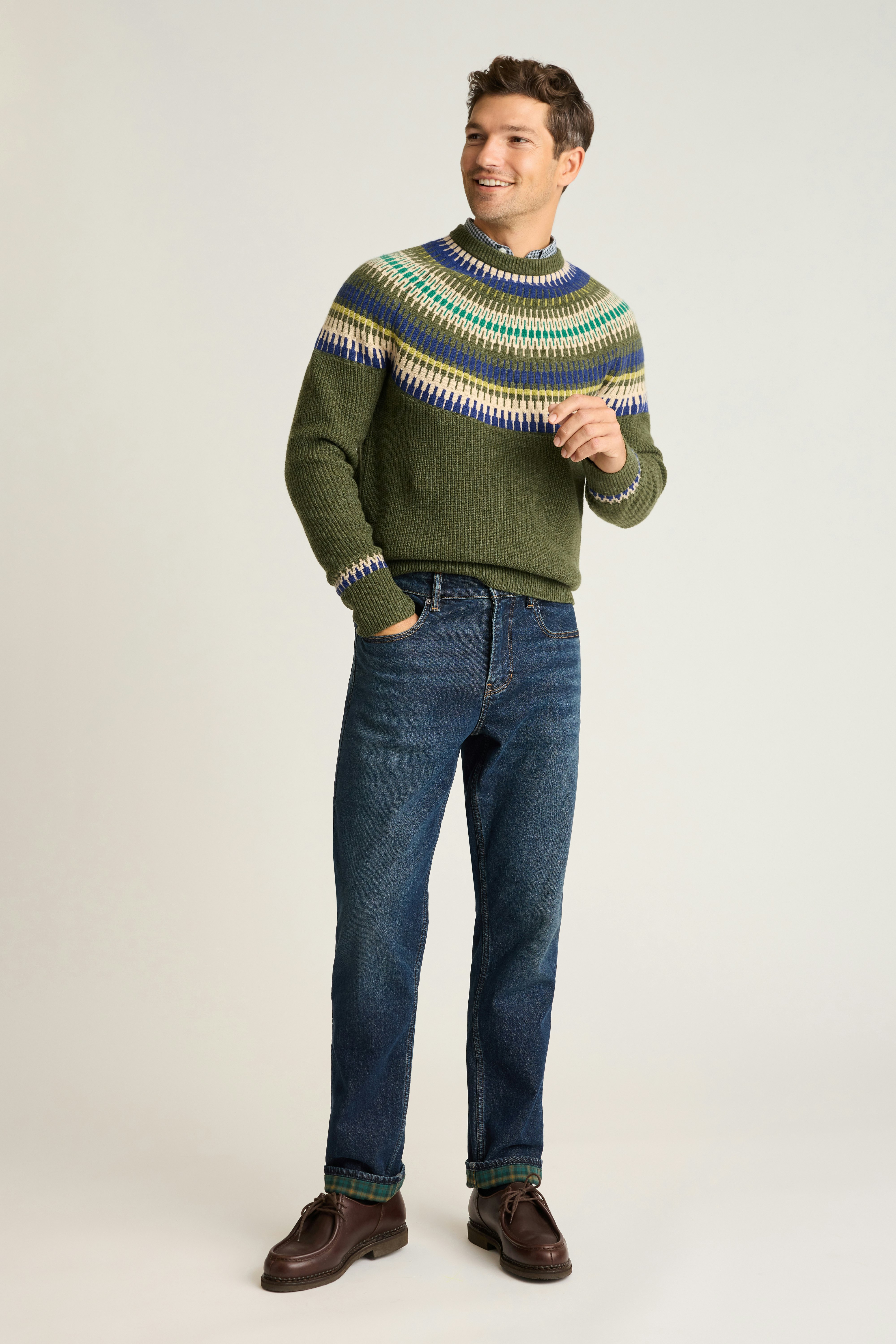 Jazzy Fair Isle Sweater green multi