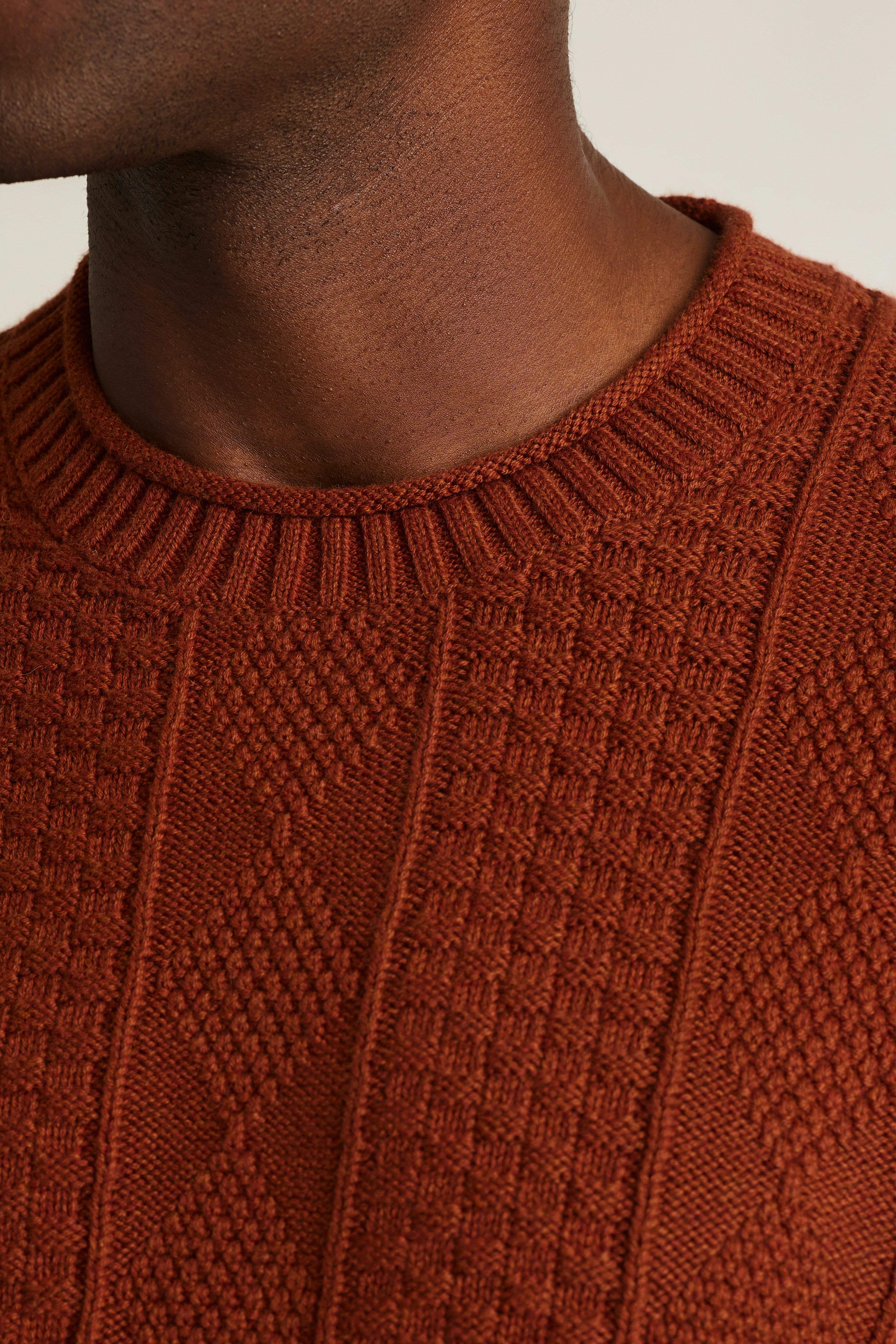 Cotton Cashmere Roll Neck Sweater rust