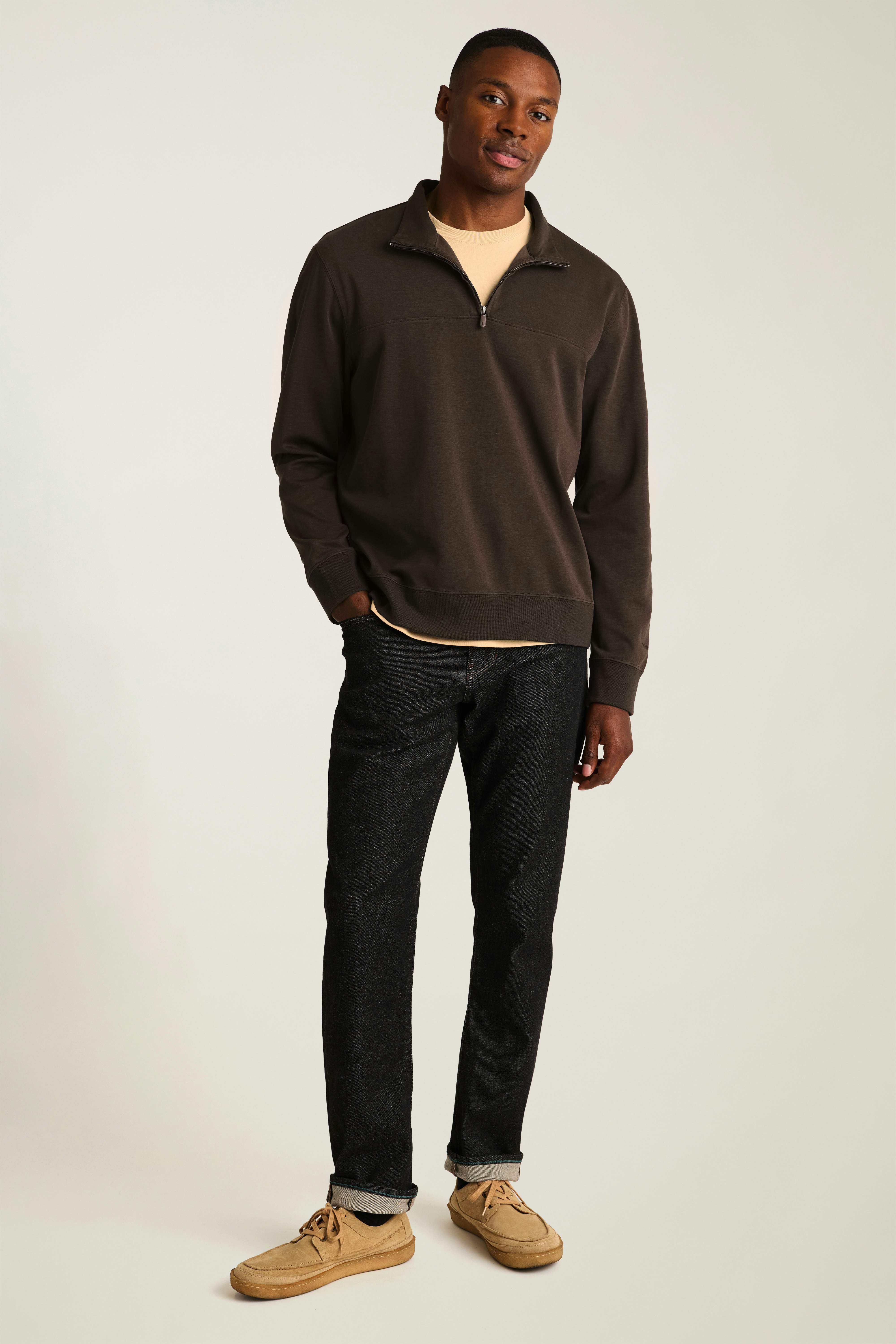 Soho Quarter Zip java brown
