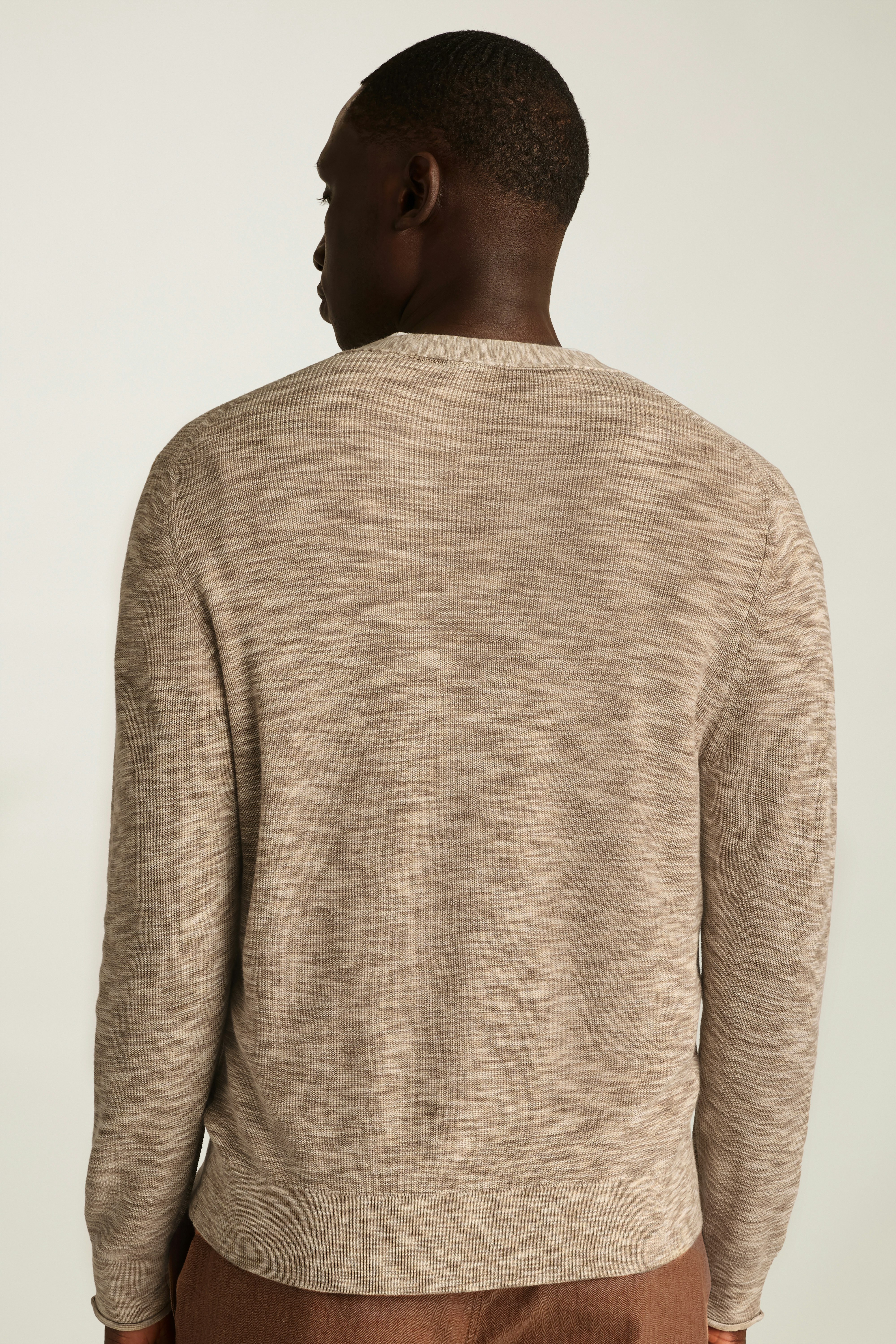 Italian Cardigan light beige space dye 4 Italian Cardigan light beige space dye