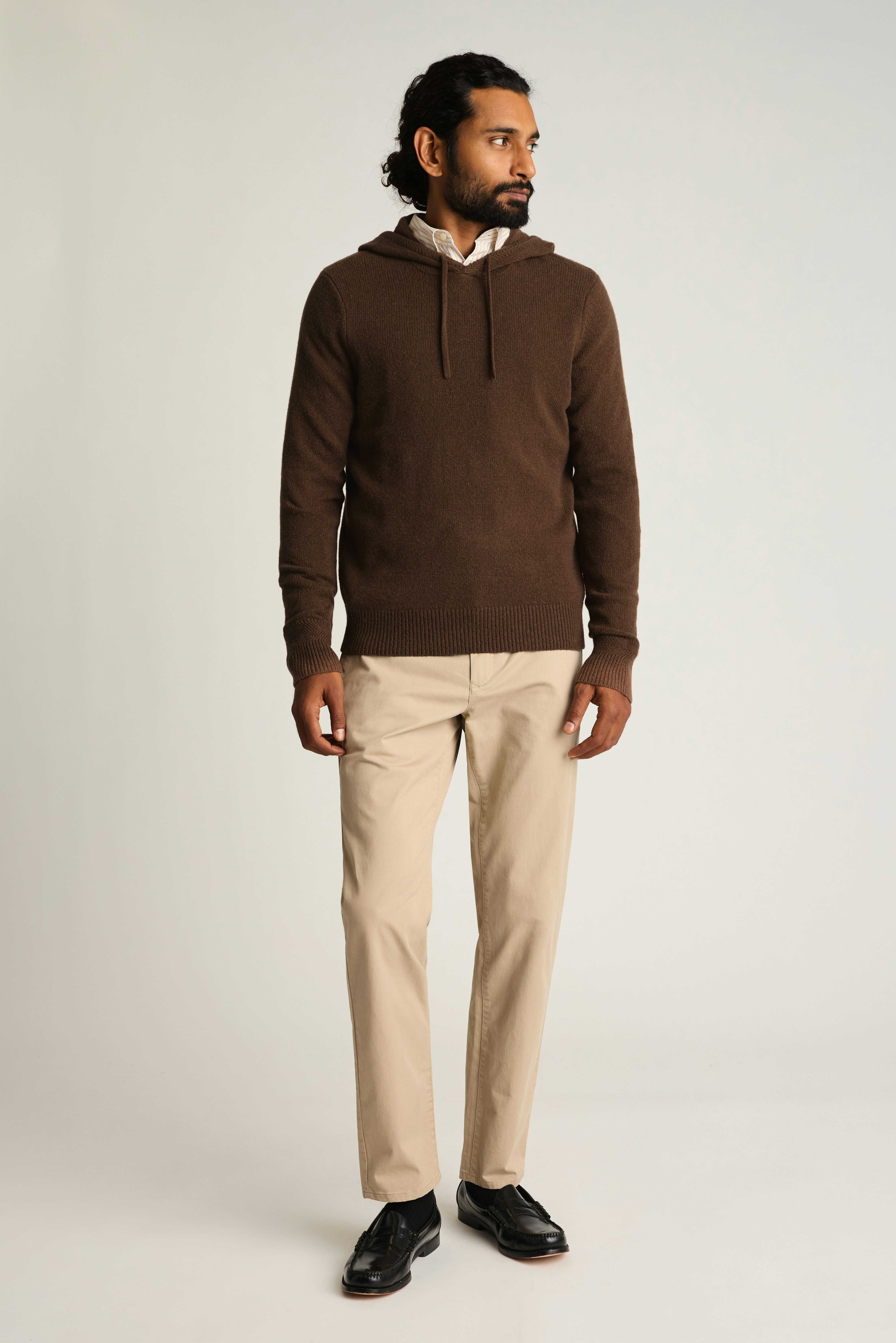 Italian Cashmere Hoodie chocolate brown