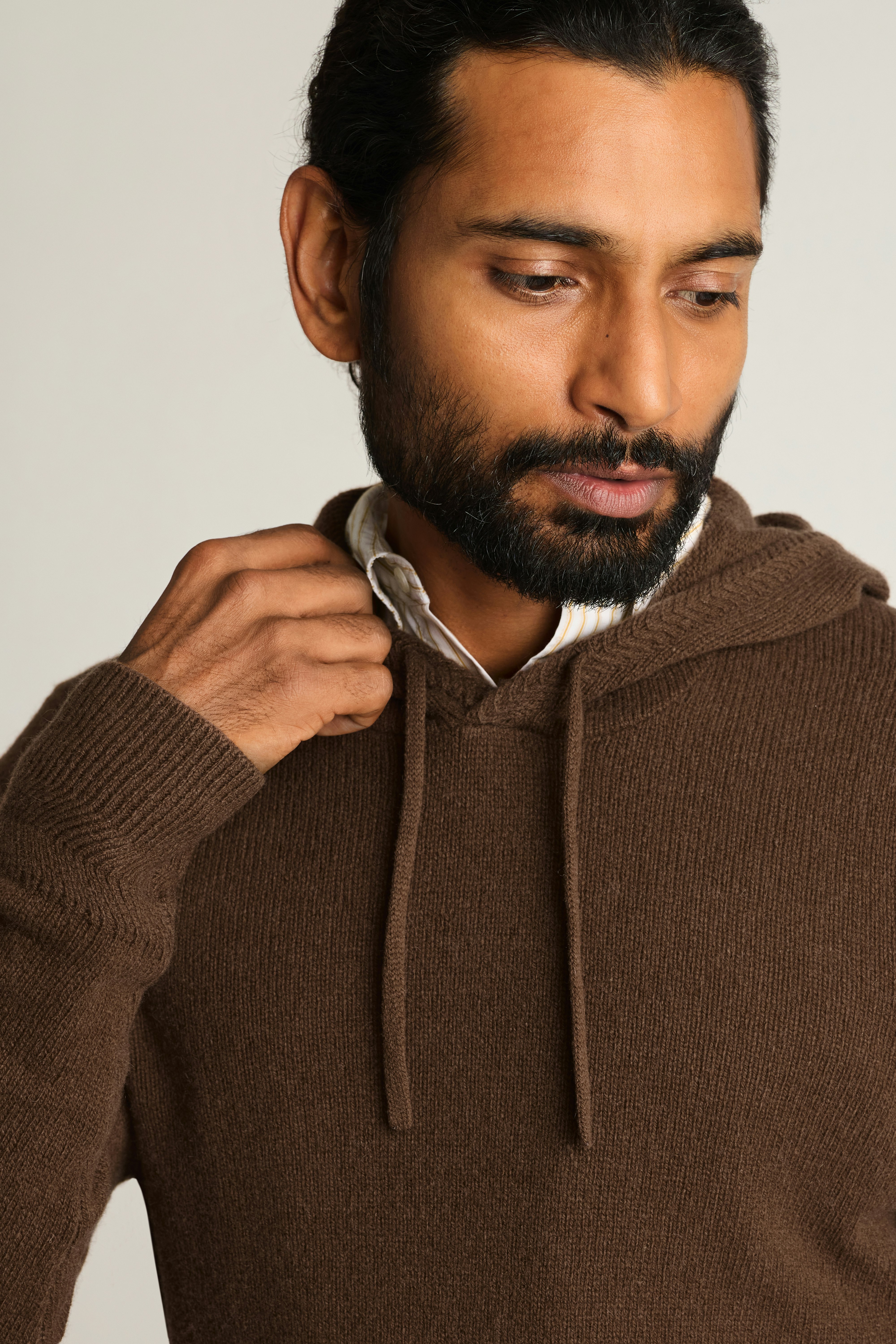 Italian Cashmere Hoodie chocolate brown
