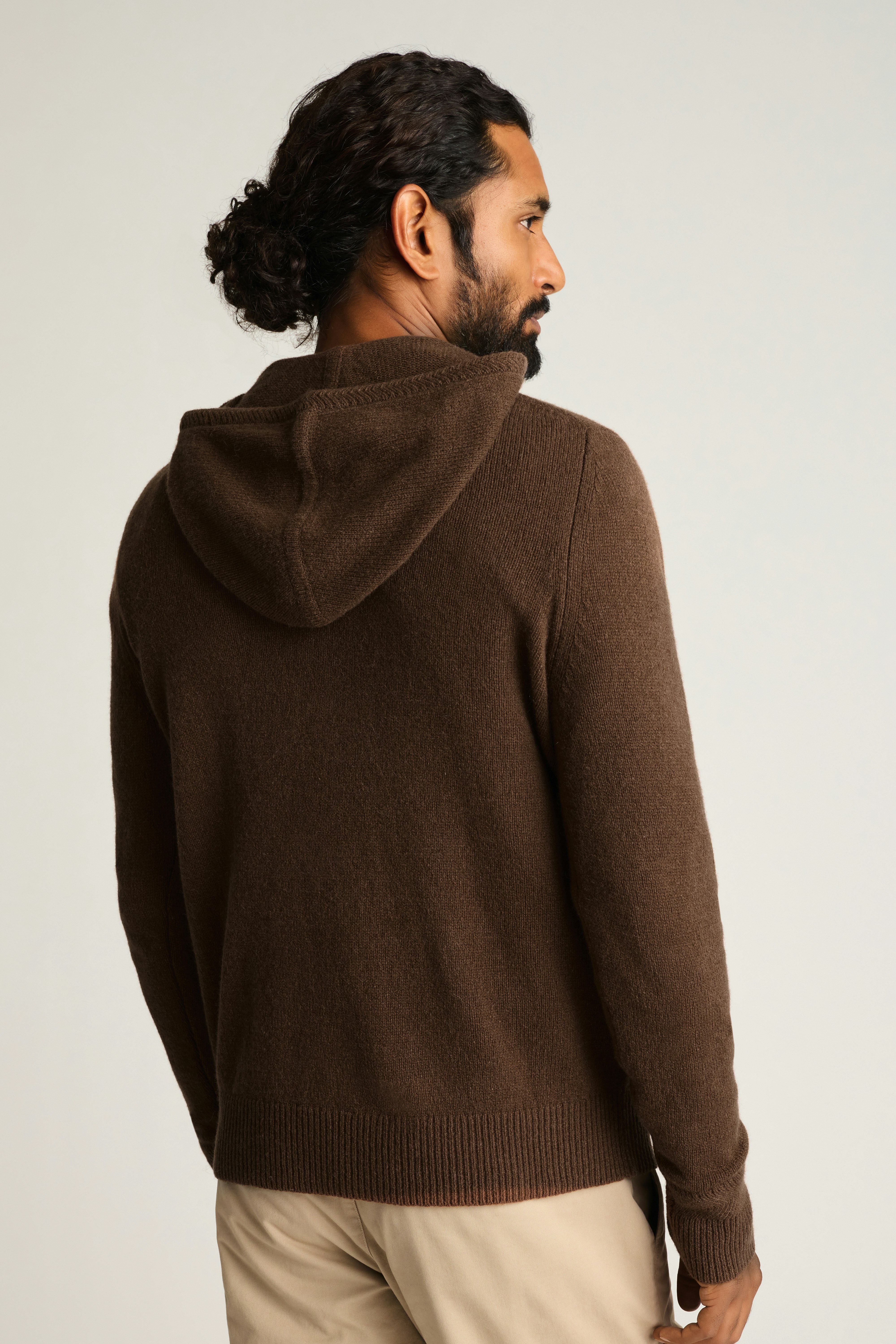 Italian Cashmere Hoodie chocolate brown