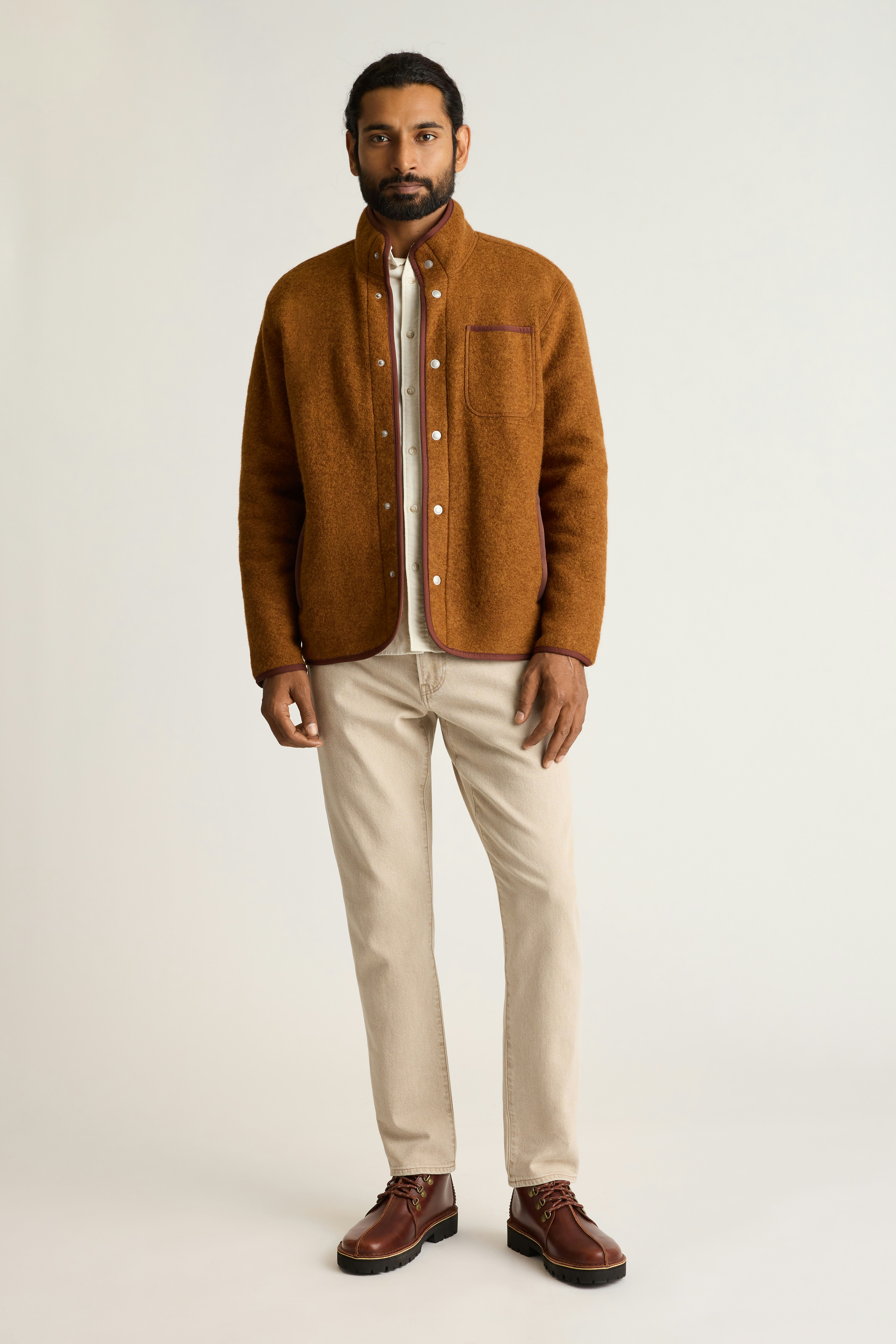 Italian Wool Fleece Jacket rust