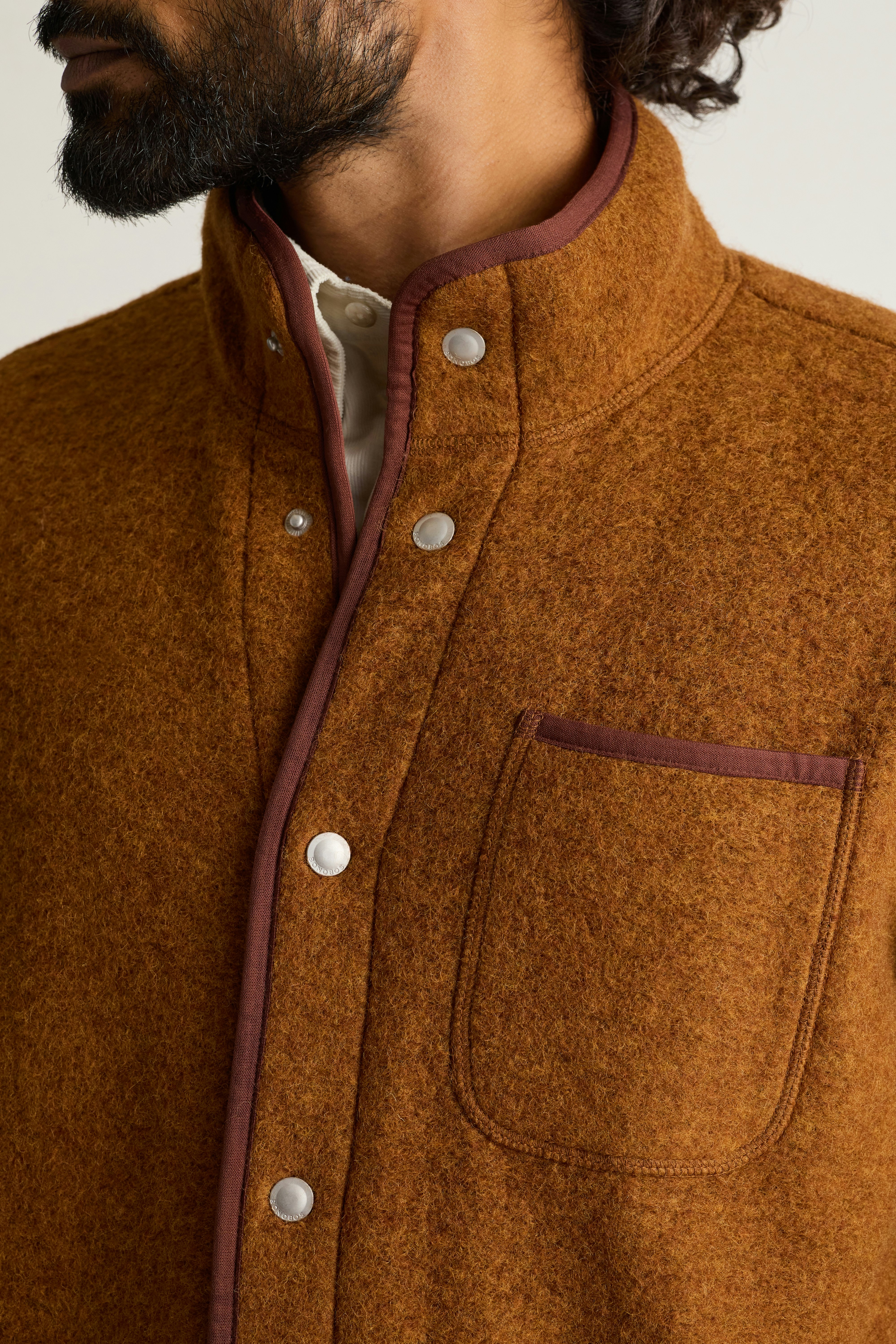 Italian Wool Fleece Jacket rust
