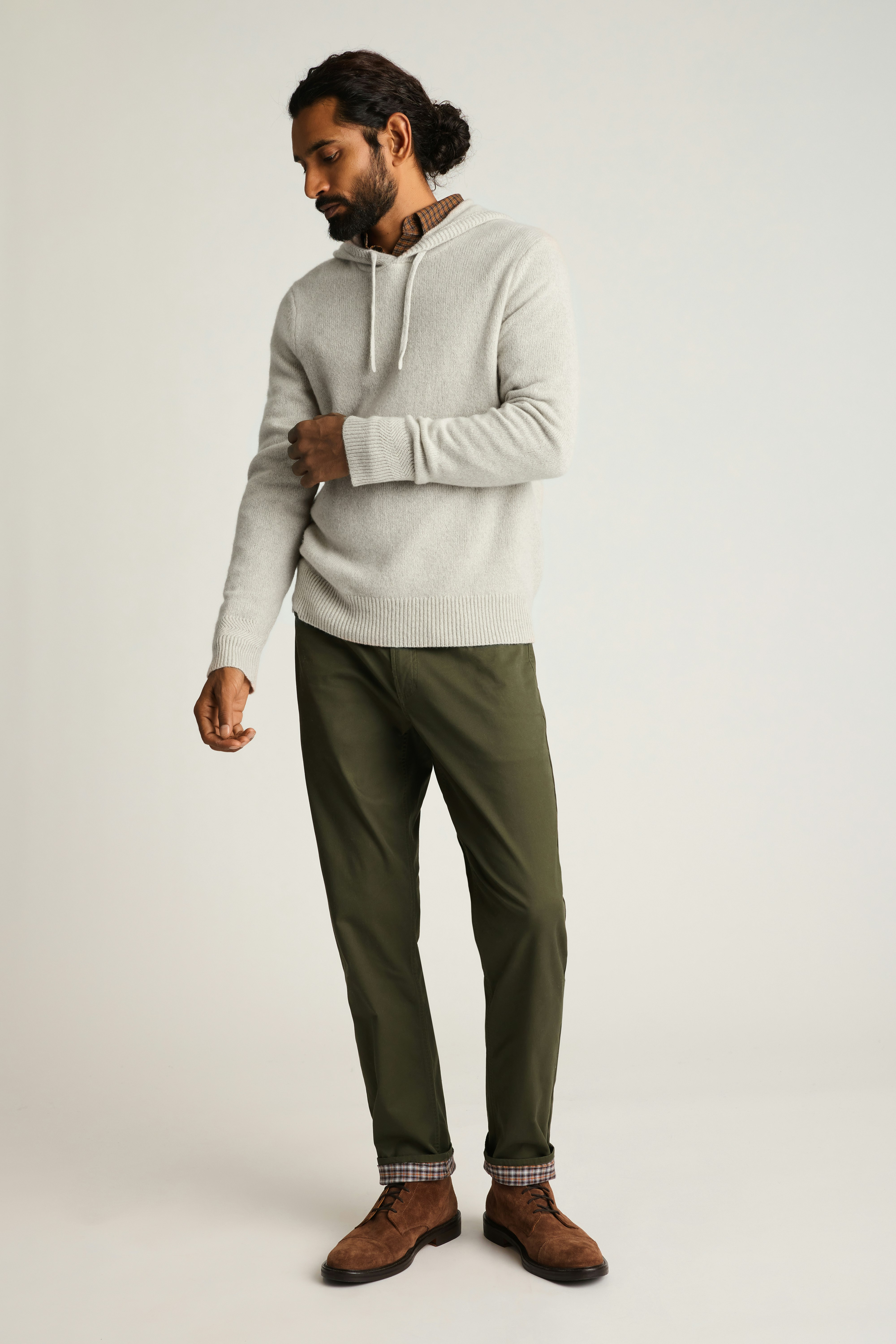 Italian Cashmere Hoodie grey heather