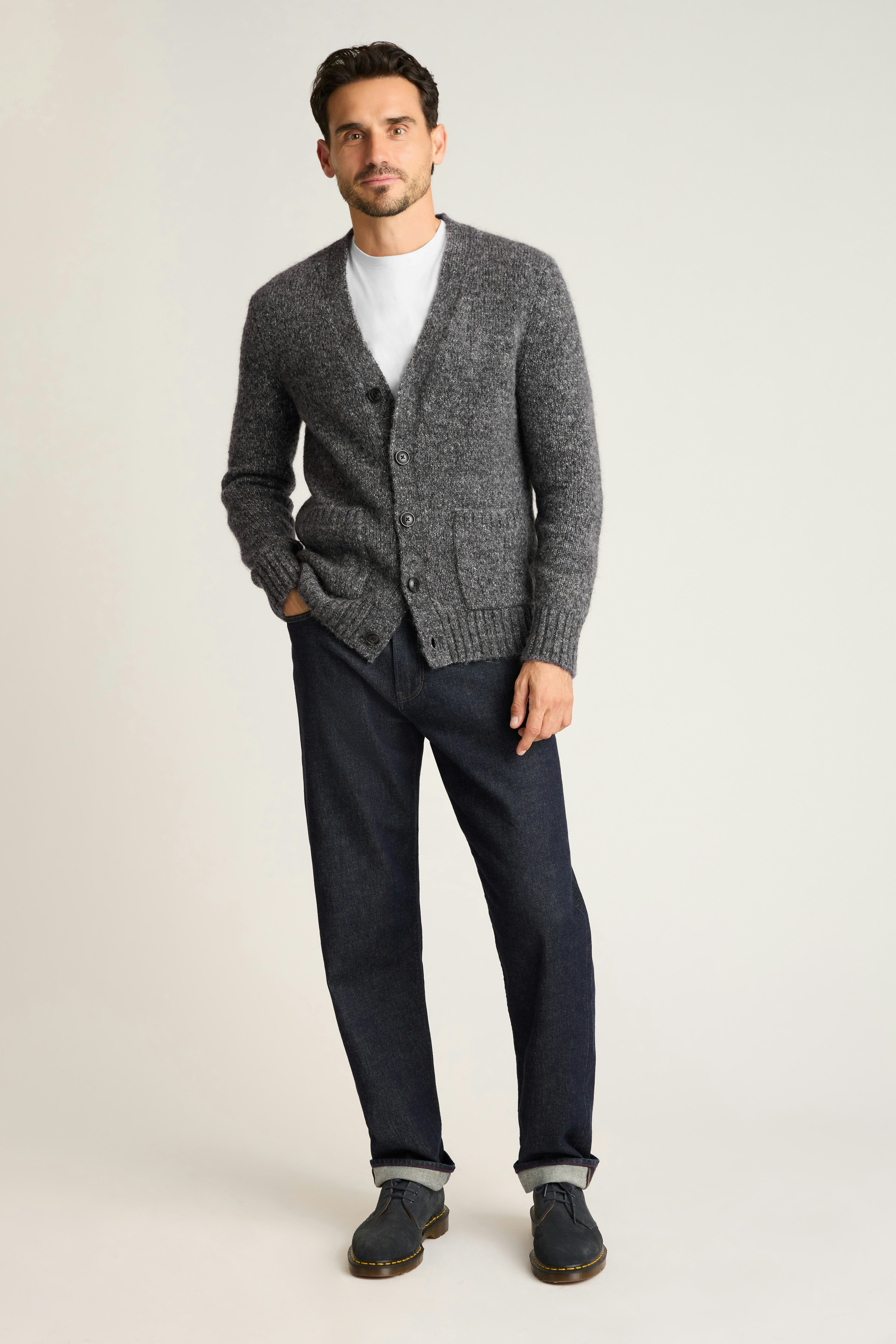 Luxe Mohair Cardigan ash grey