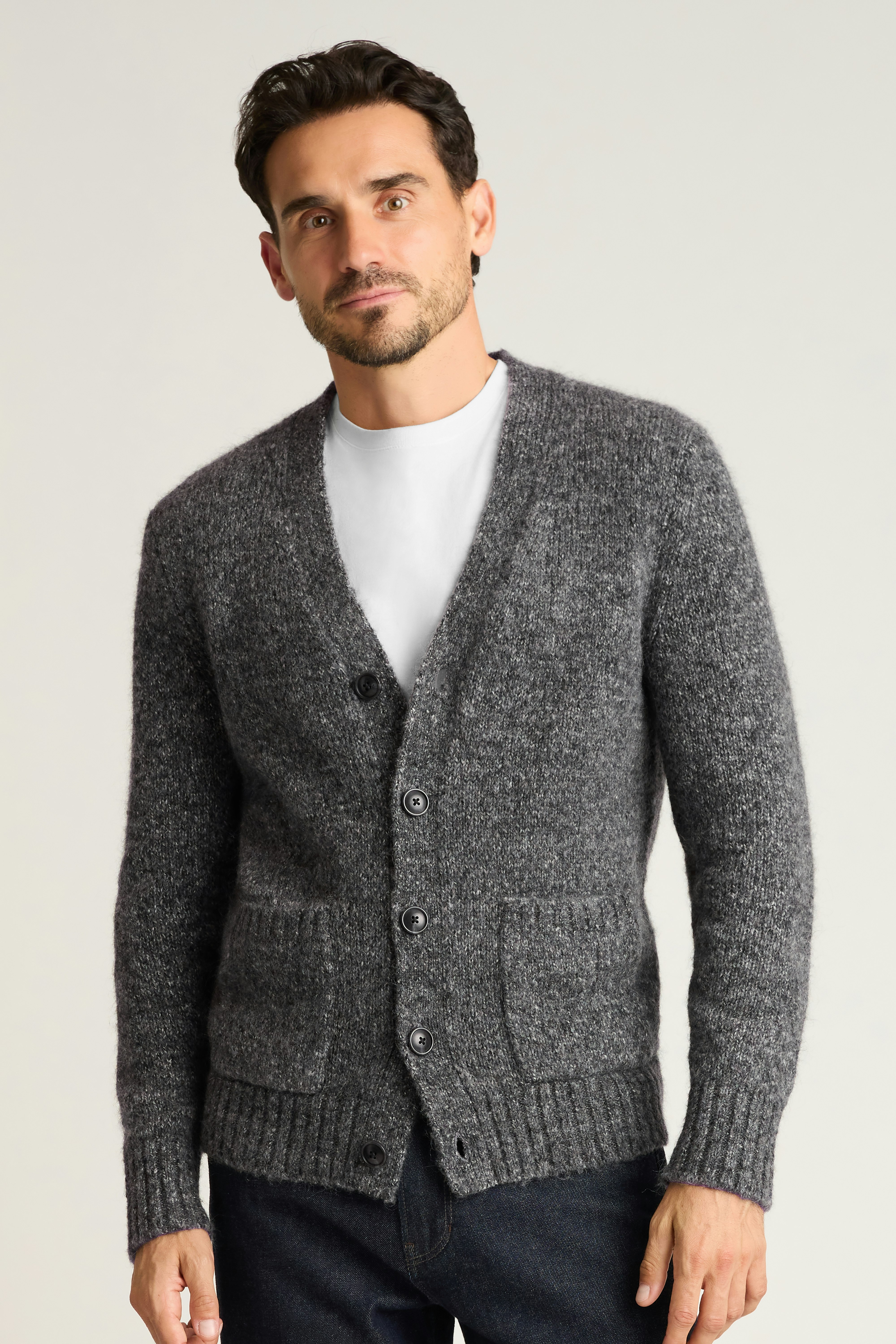 Luxe Mohair Cardigan ash grey 3 Luxe Mohair Cardigan ash grey