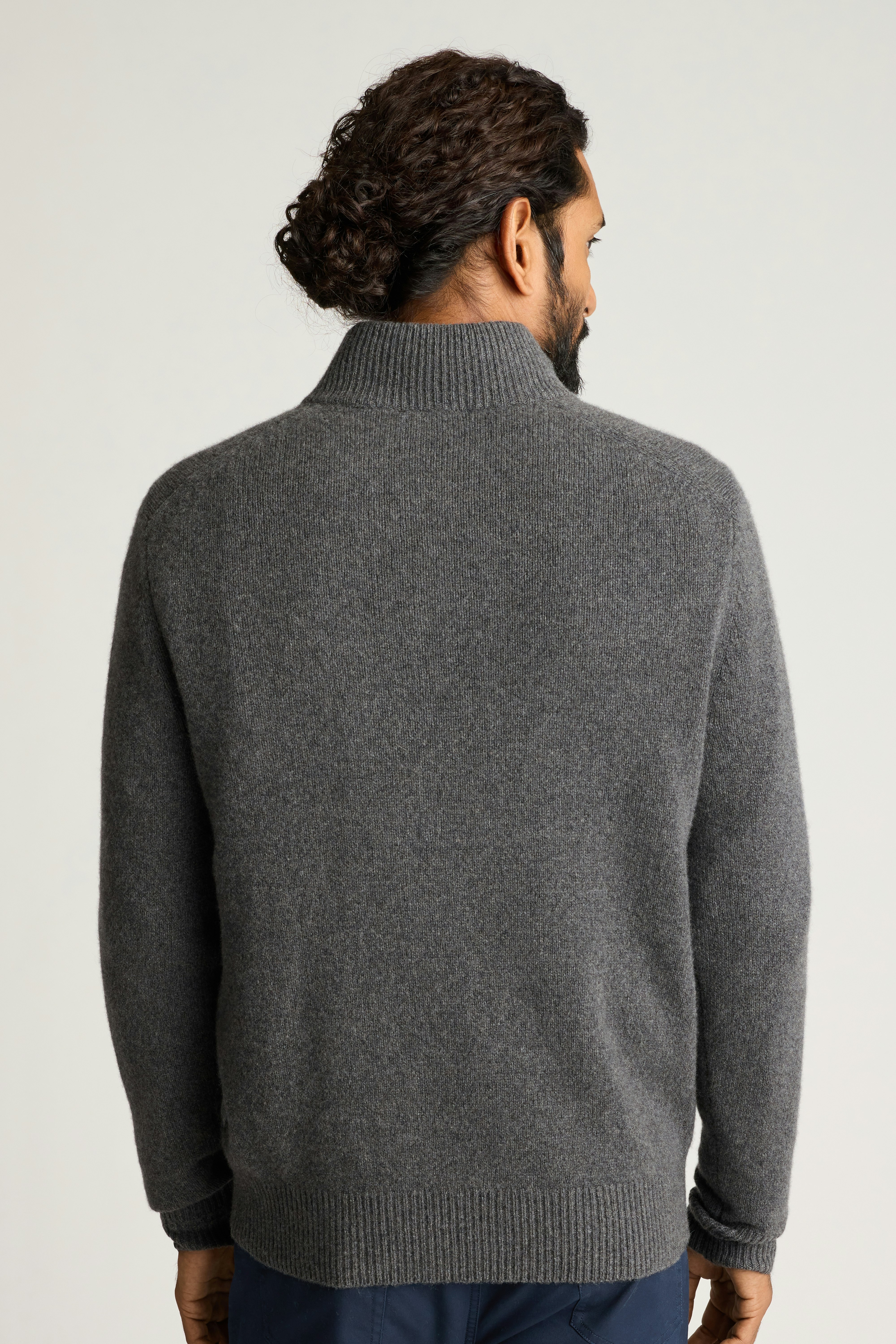 Italian Cashmere Mock Neck Sweater charcoal heather 4 Italian Cashmere Mock Neck Sweater charcoal heather