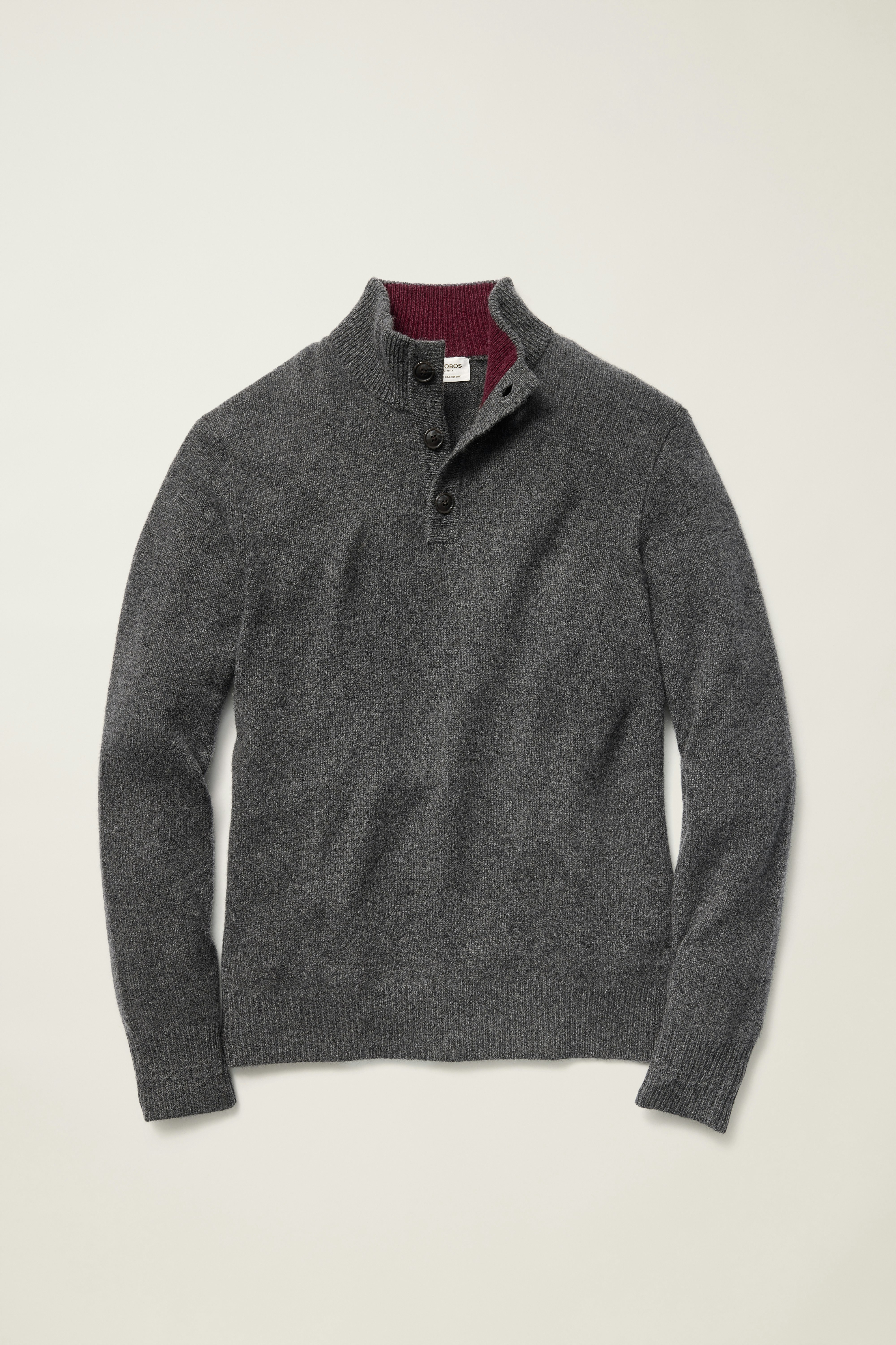 Italian Cashmere Mock Neck Sweater charcoal heather 5 Italian Cashmere Mock Neck Sweater charcoal heather
