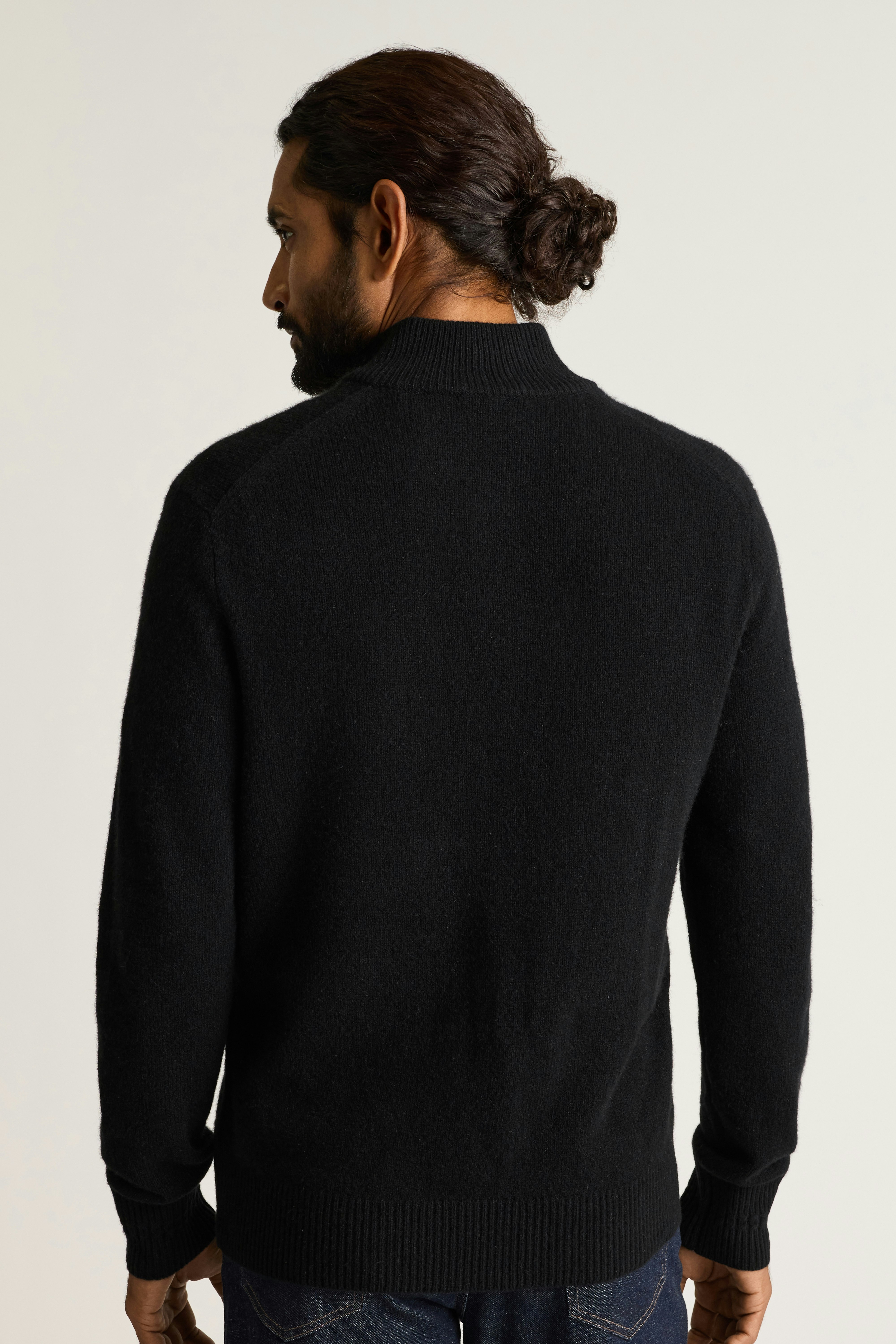 Italian Cashmere Mock Neck Sweater black