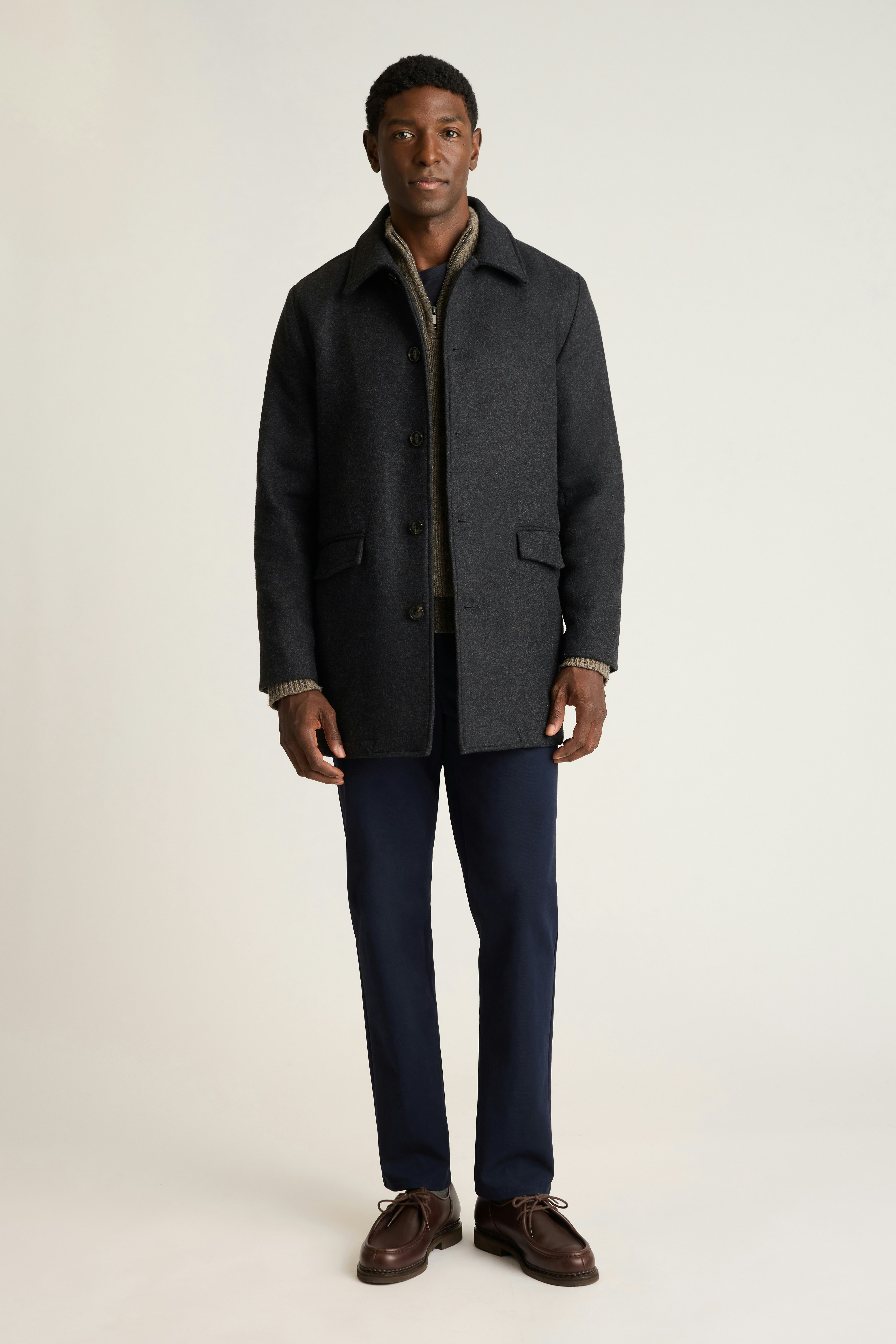 The Italian Wool Car Coat charcoal 1 The Italian Wool Car Coat charcoal