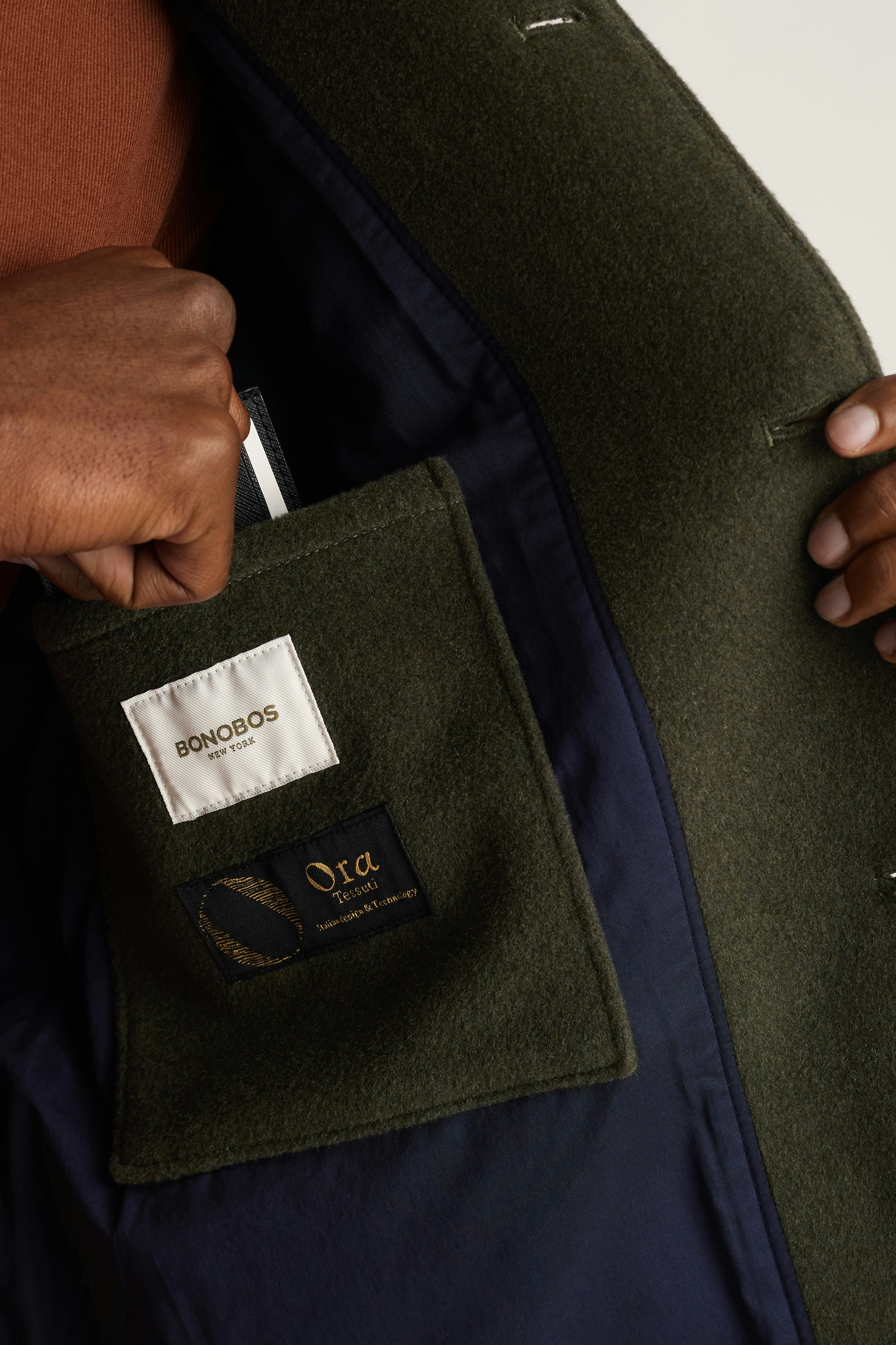 Wool Cashmere Chore Jacket olive green