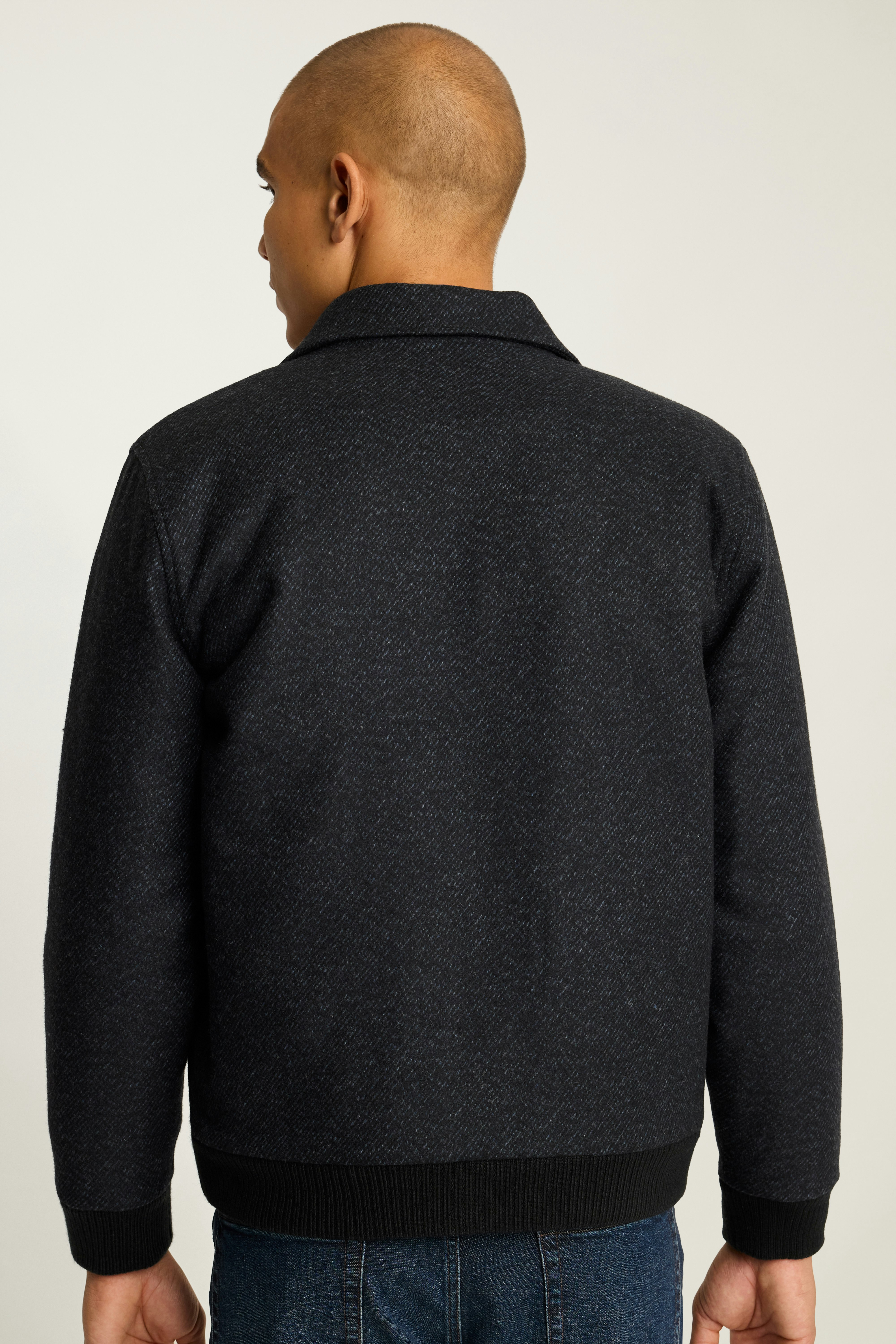 The Italian Wool Bomber navy blue jaspe