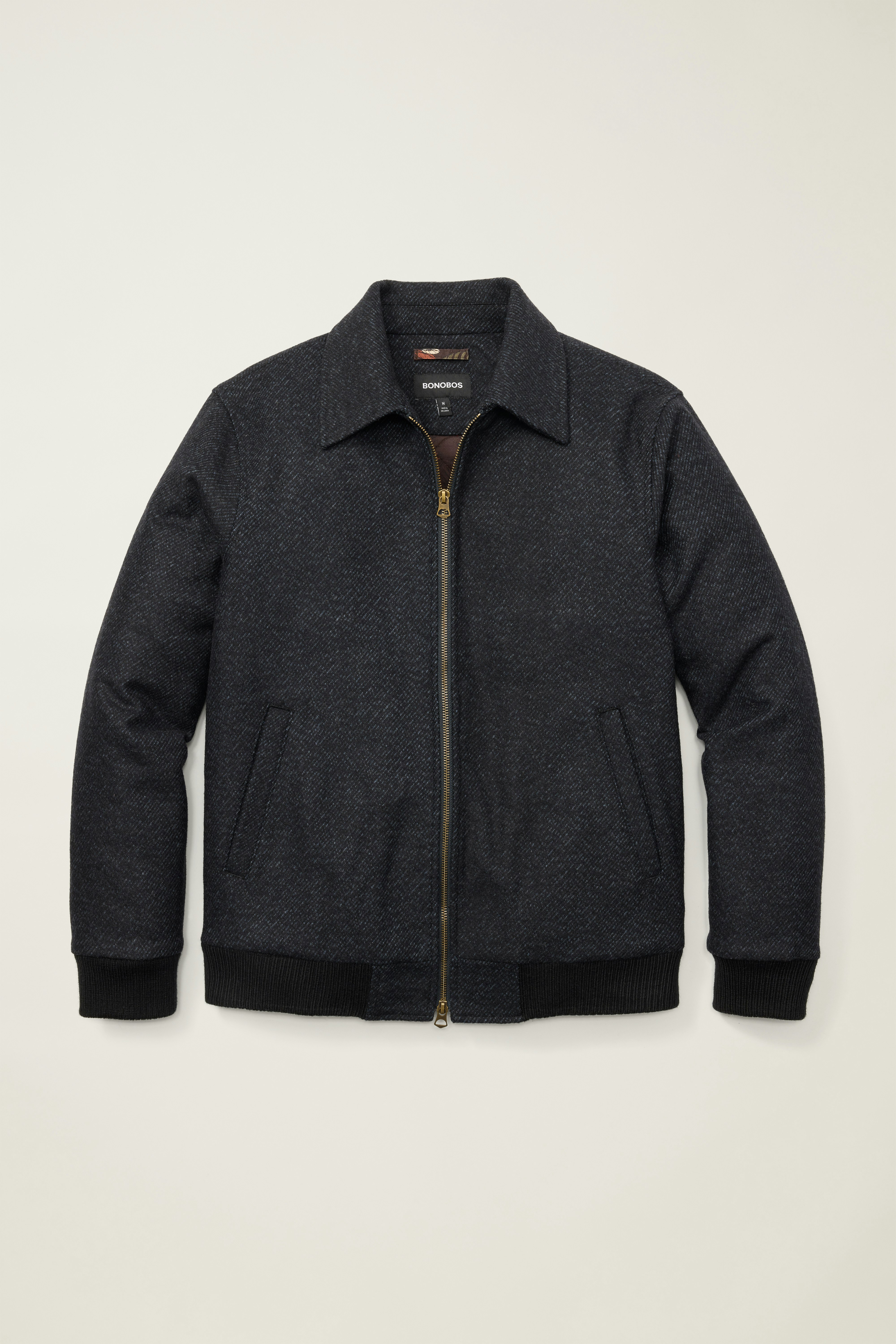 The Italian Wool Bomber navy blue jaspe