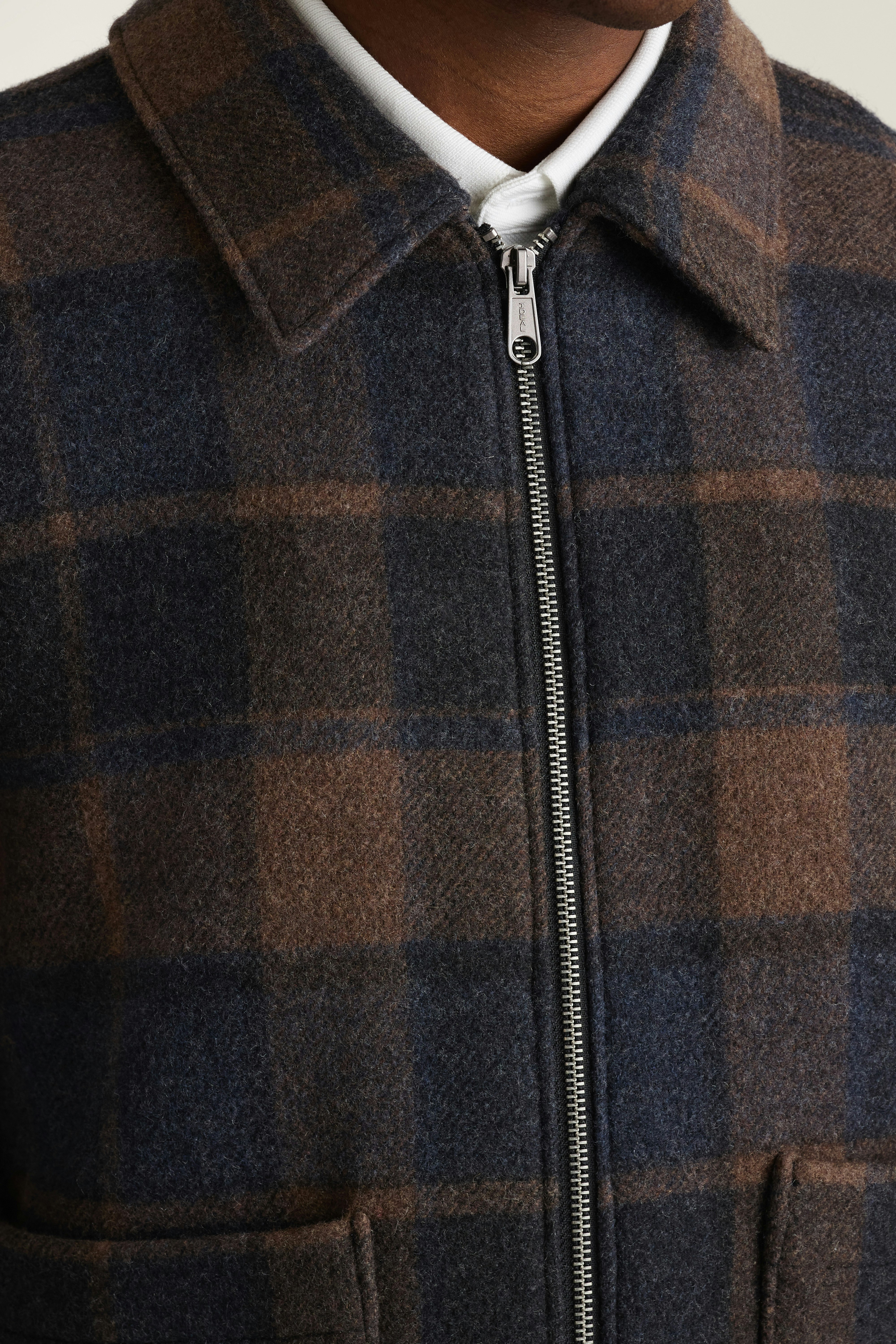 The Italian Wool Deck Jacket navy khaki check
