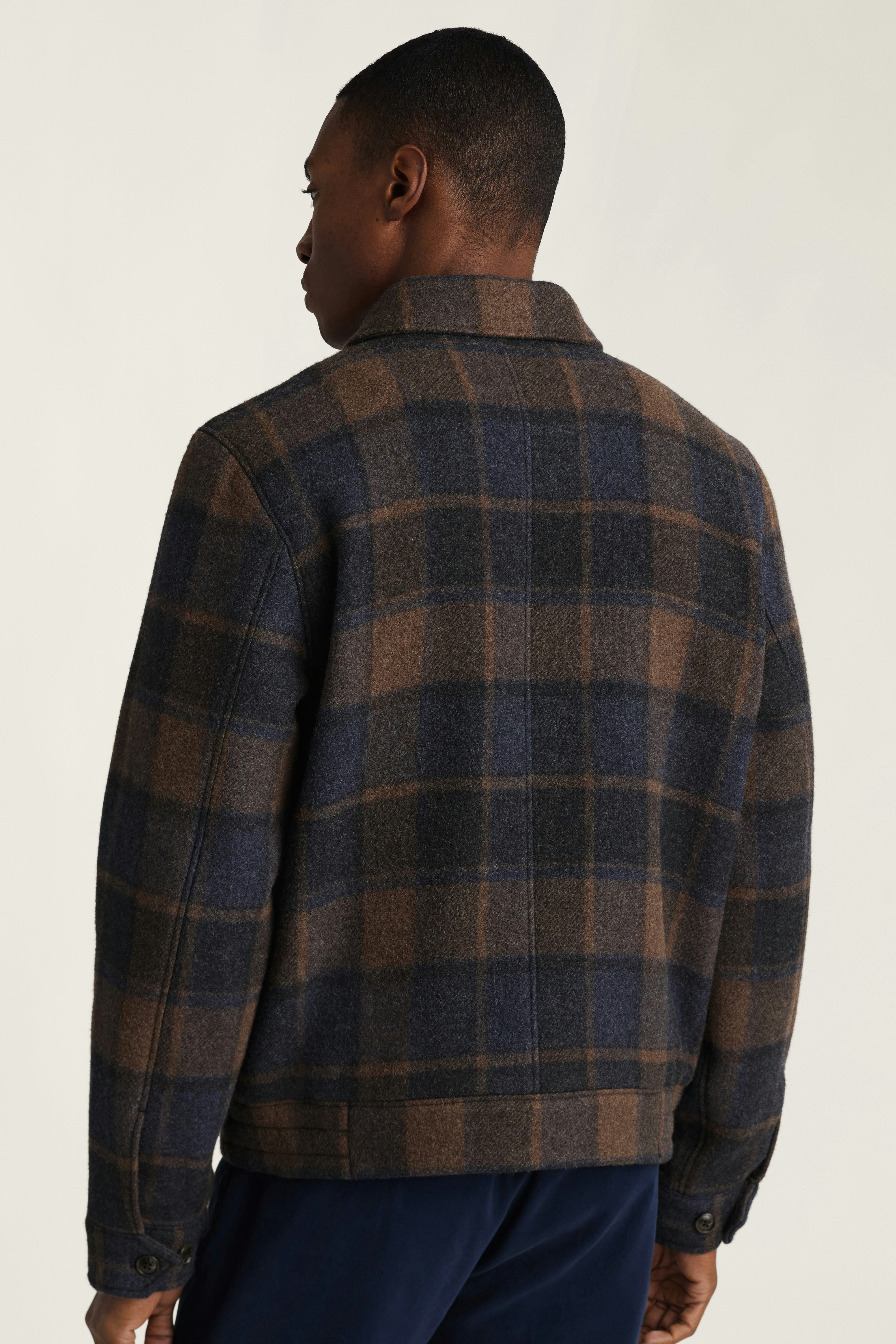 The Italian Wool Deck Jacket navy khaki check