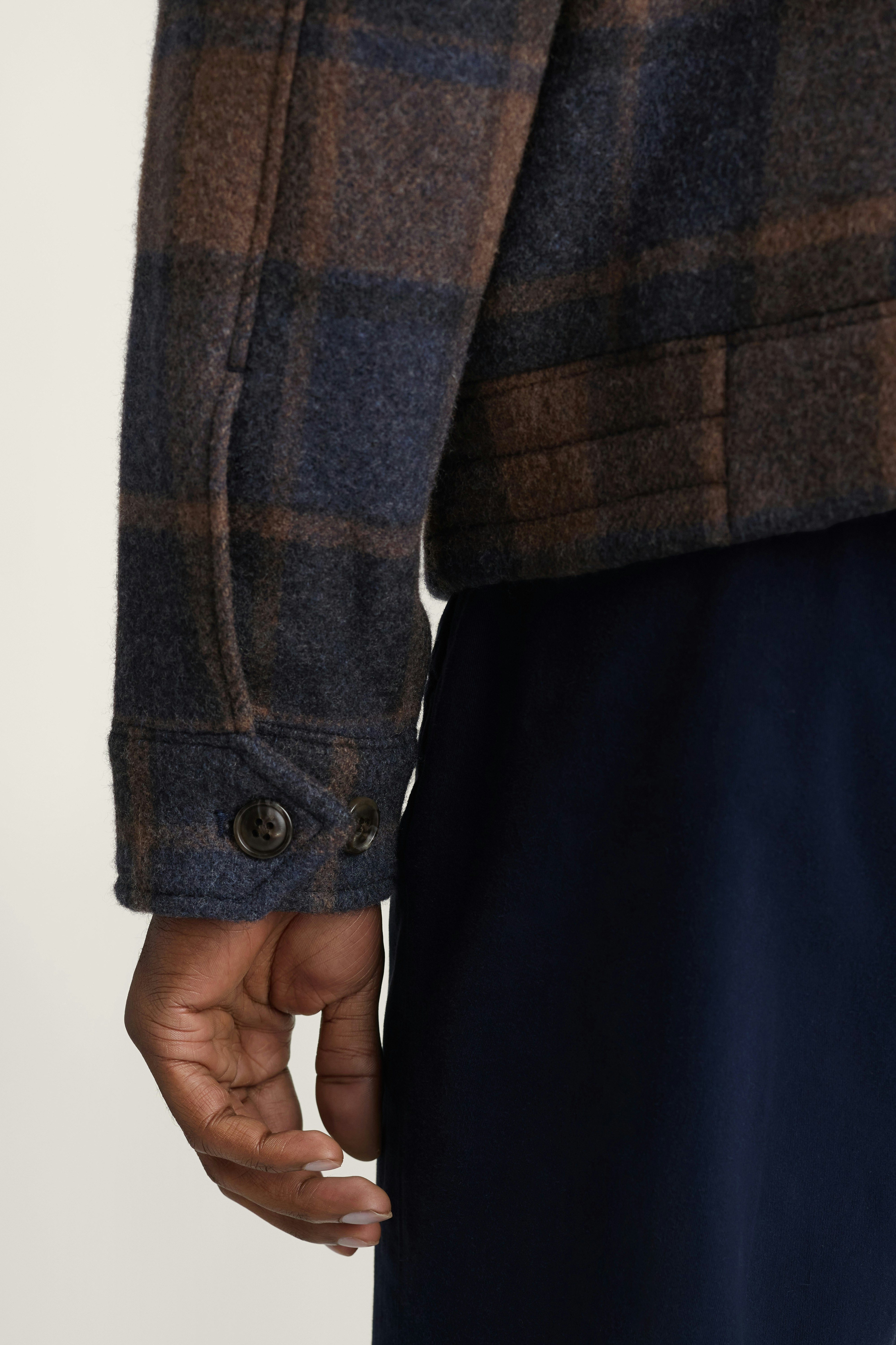 The Italian Wool Deck Jacket navy khaki check