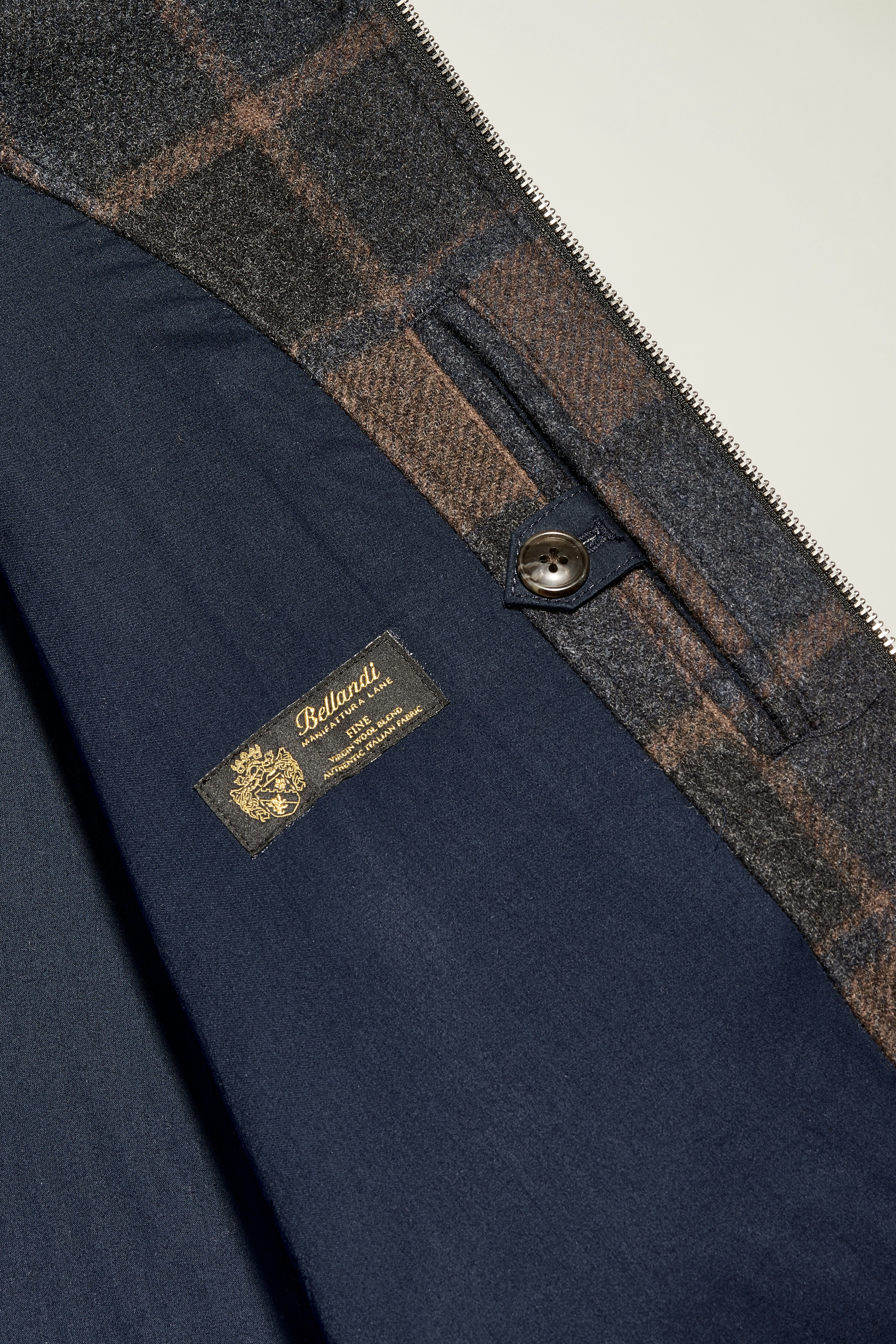 The Italian Wool Deck Jacket navy khaki check