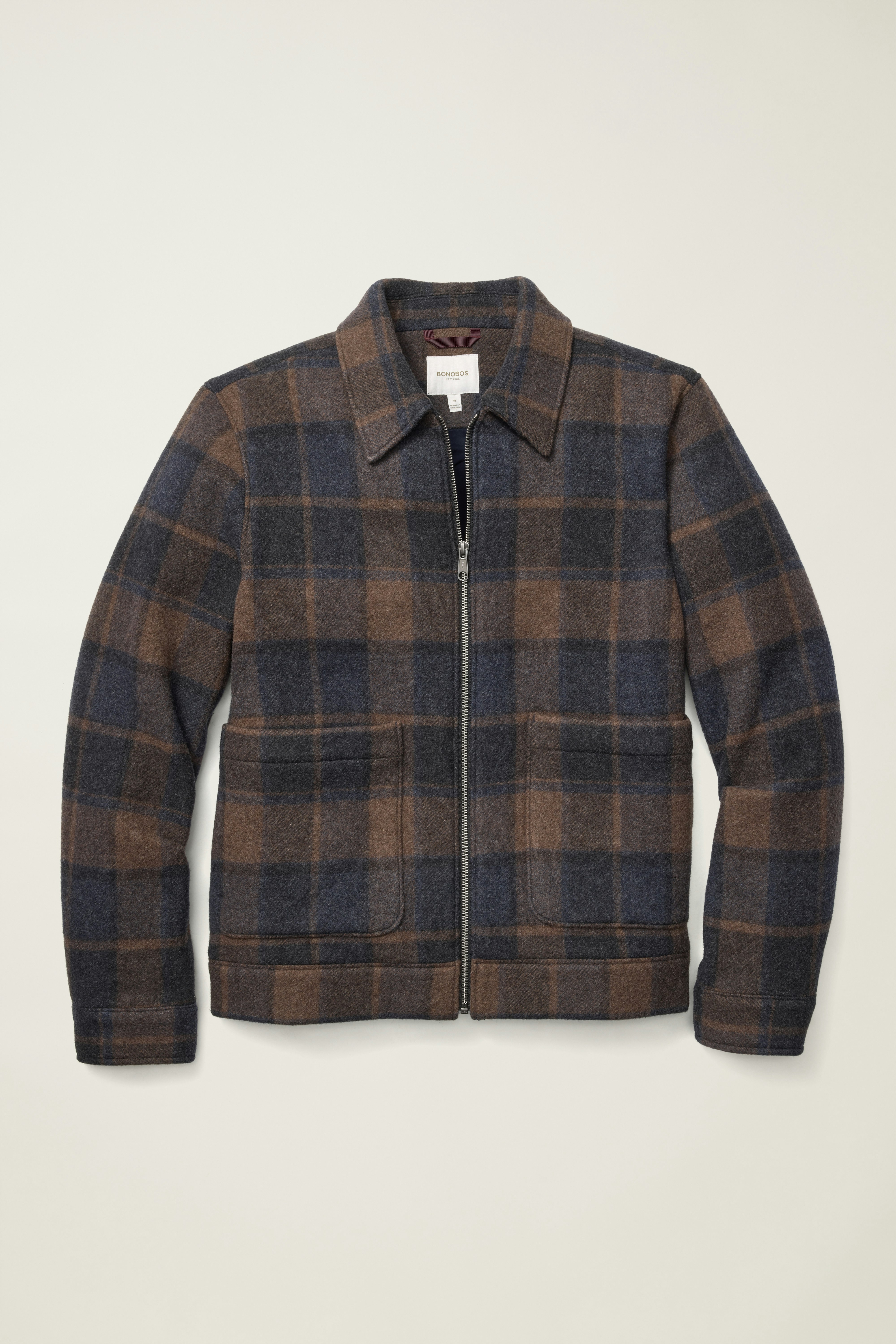 The Italian Wool Deck Jacket navy khaki check