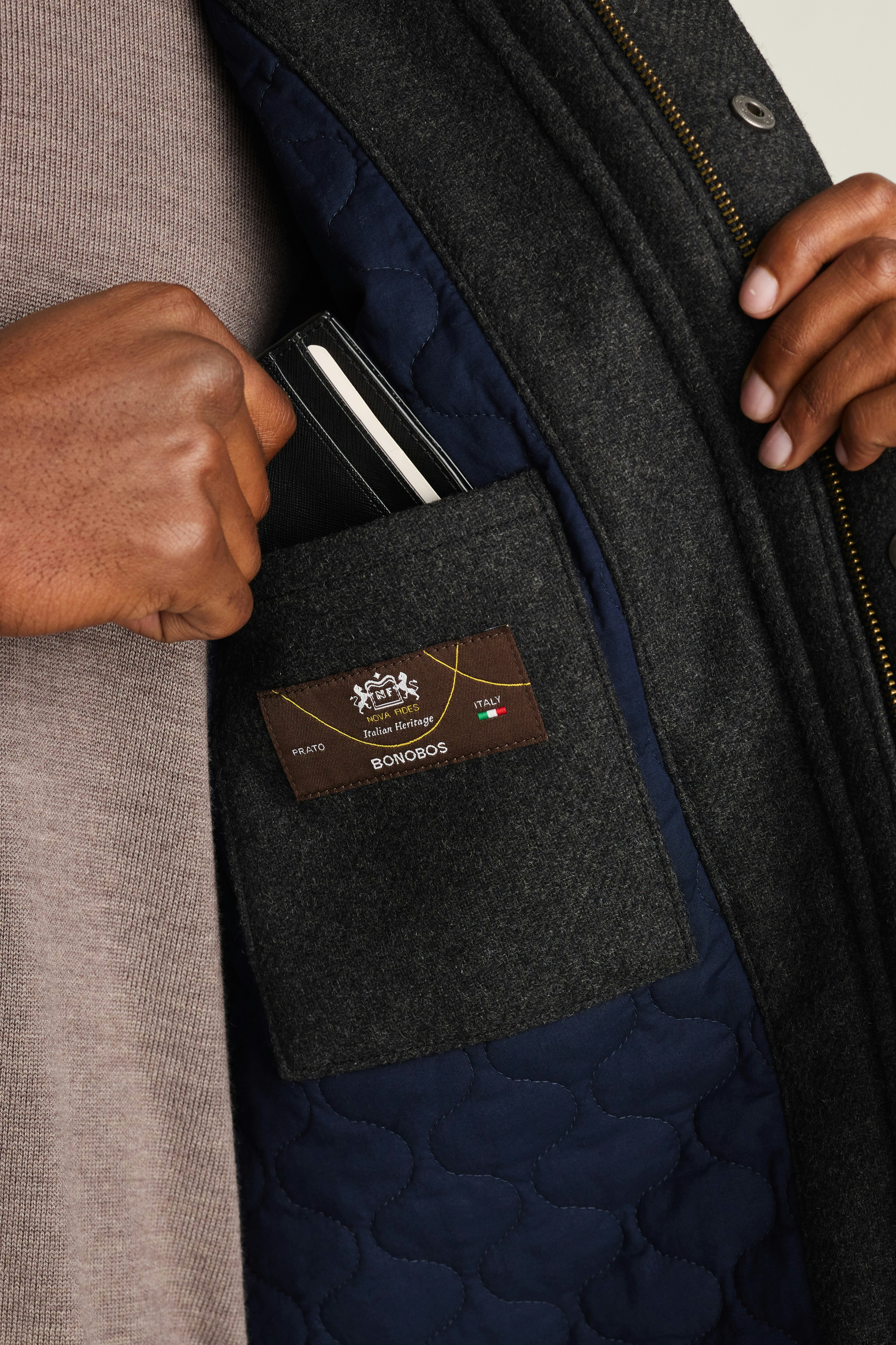 The Italian Wool Field Jacket grey twill