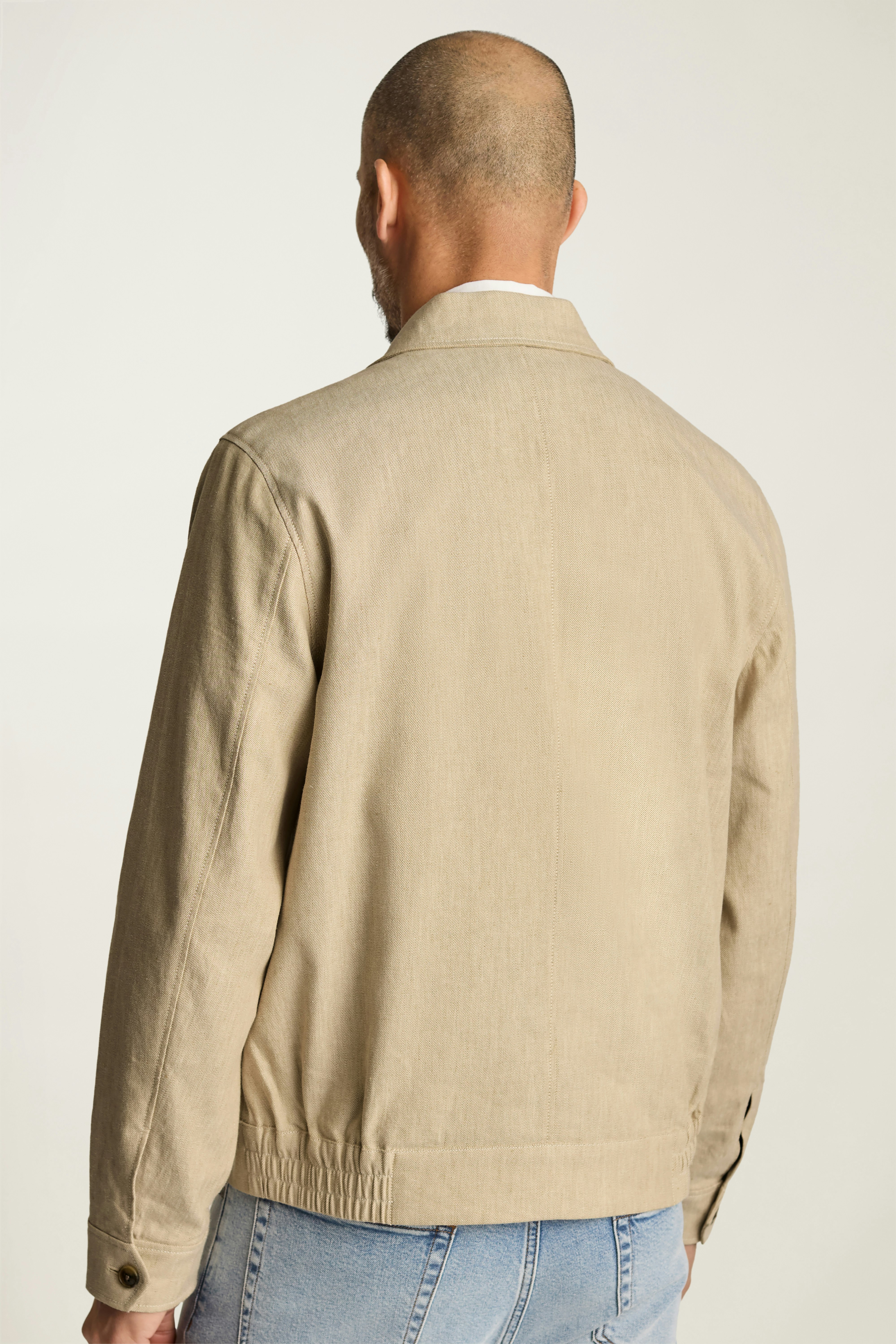 Aviator Linen Cotton Bomber light khaki sand 4 Aviator Linen Cotton Bomber light khaki sand