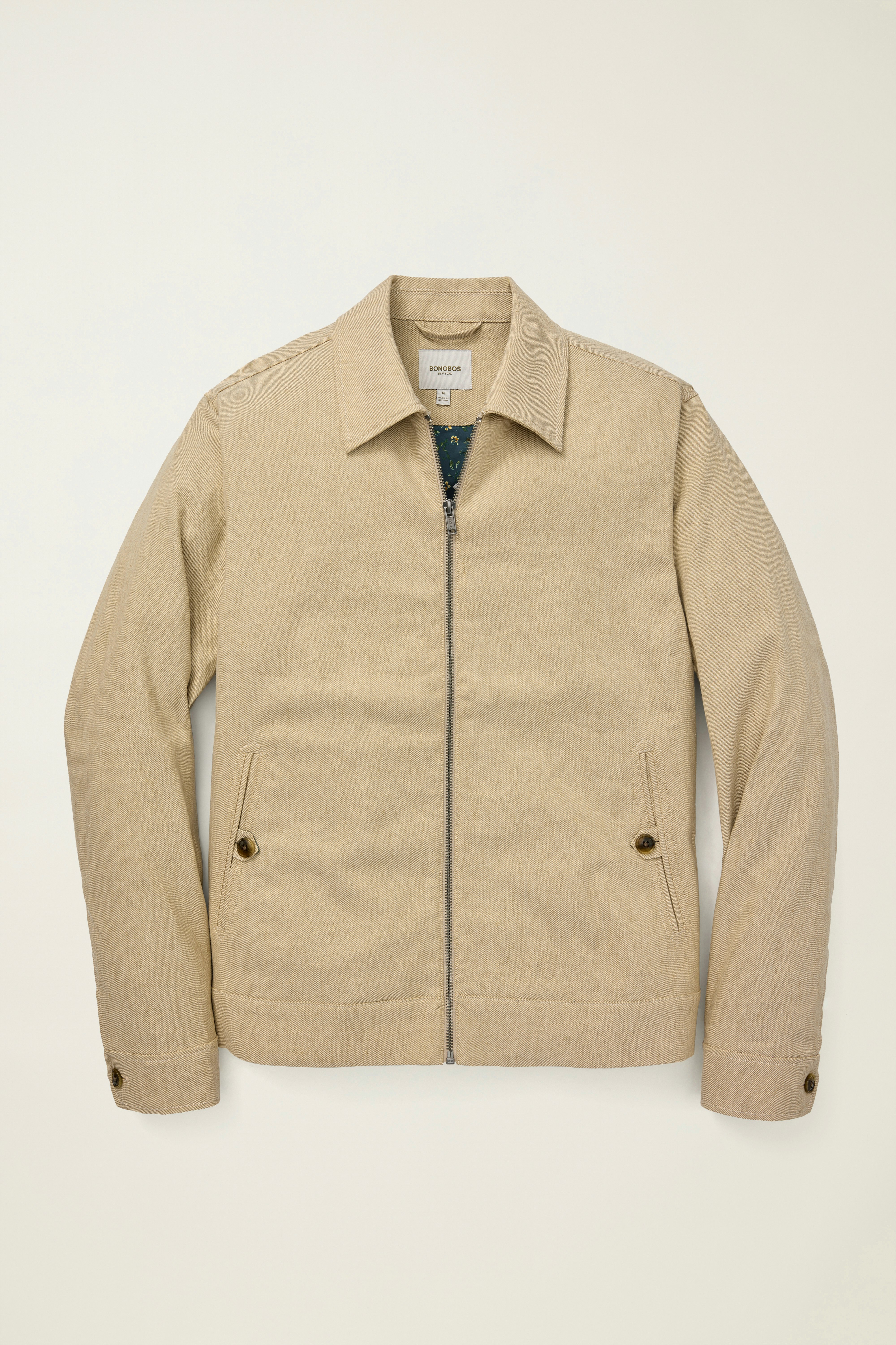 Aviator Linen Cotton Bomber light khaki sand 6 Aviator Linen Cotton Bomber light khaki sand