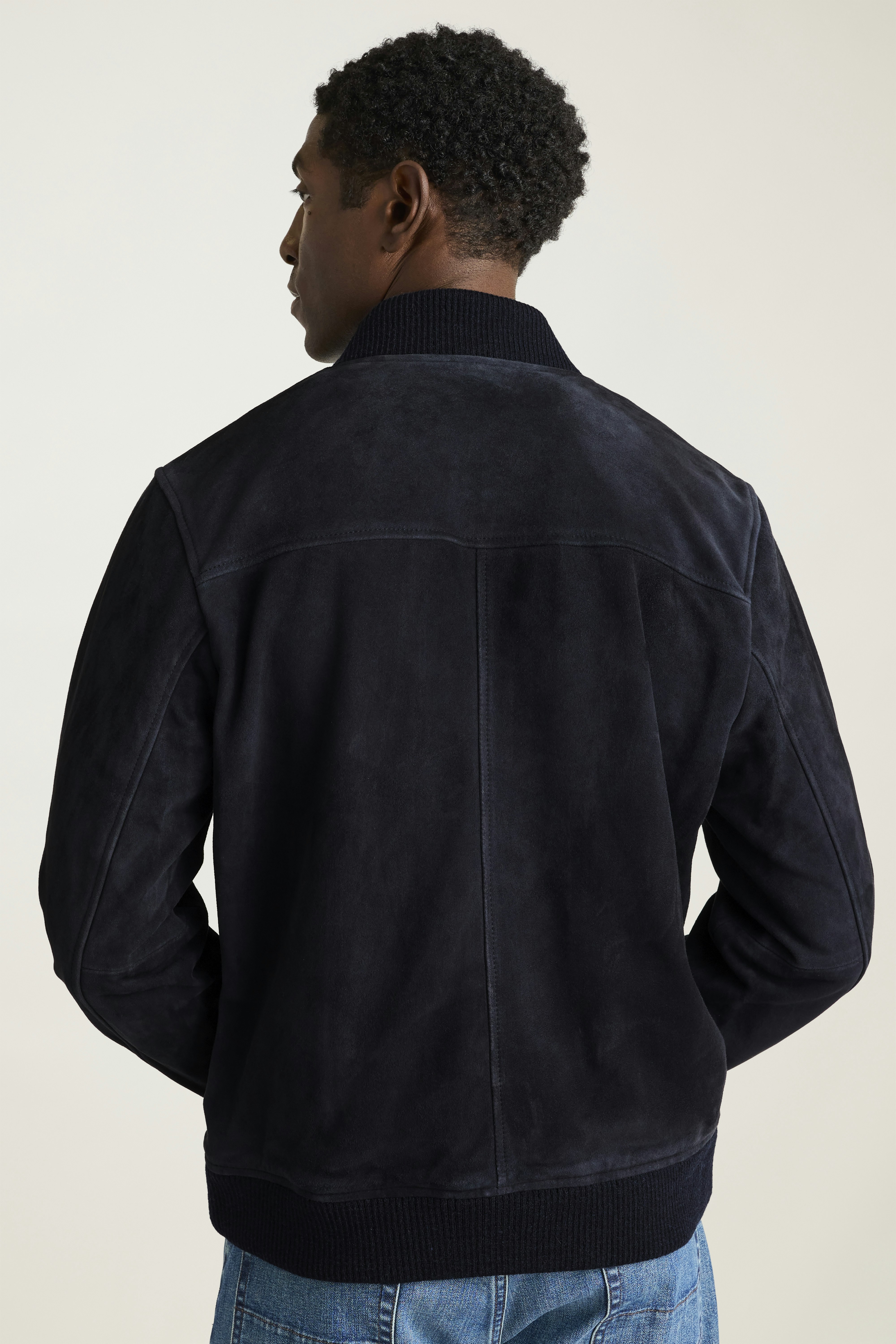 The Suede Bomber Jacket navy 5 The Suede Bomber Jacket navy