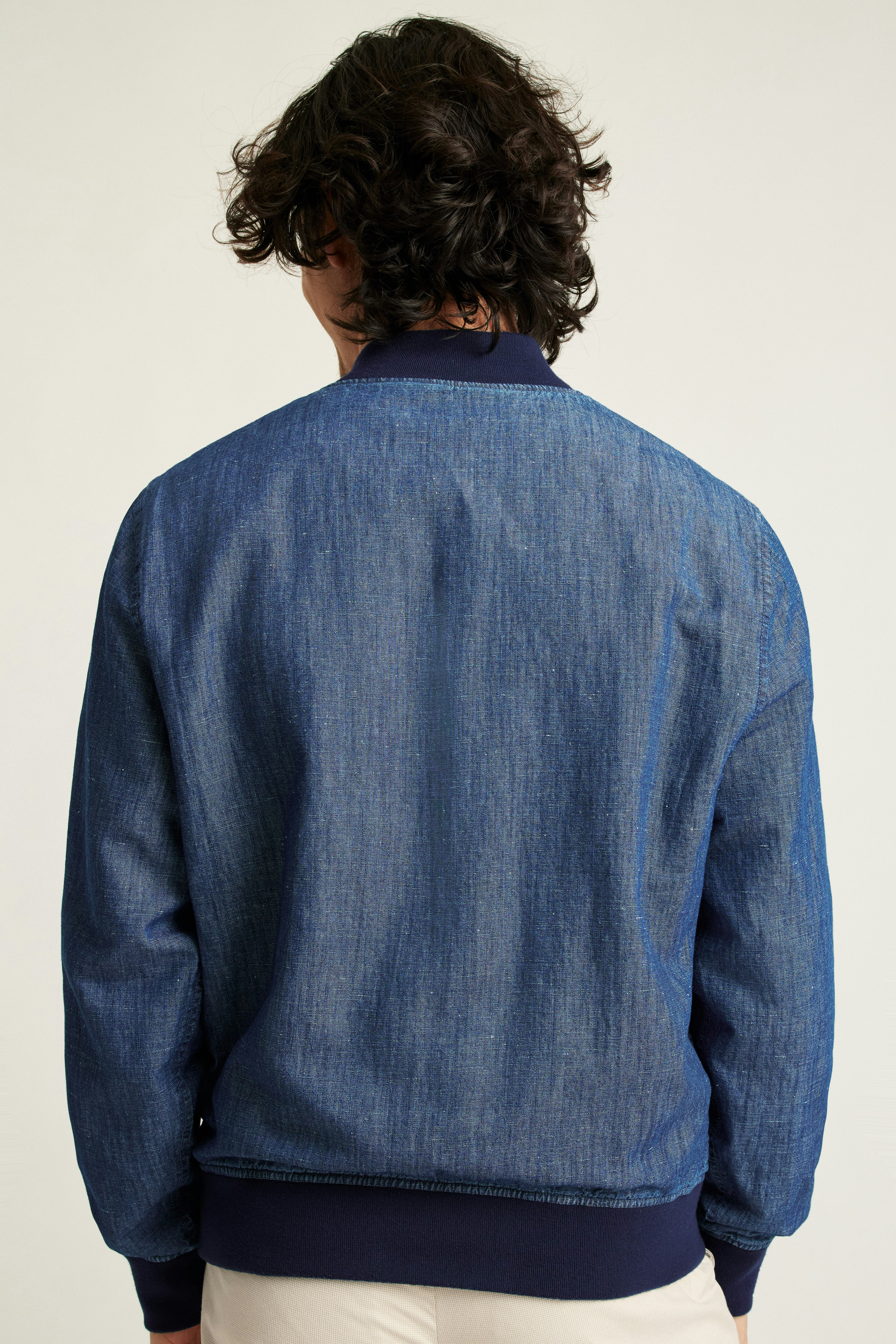 Chambray Bomber blue medium wash