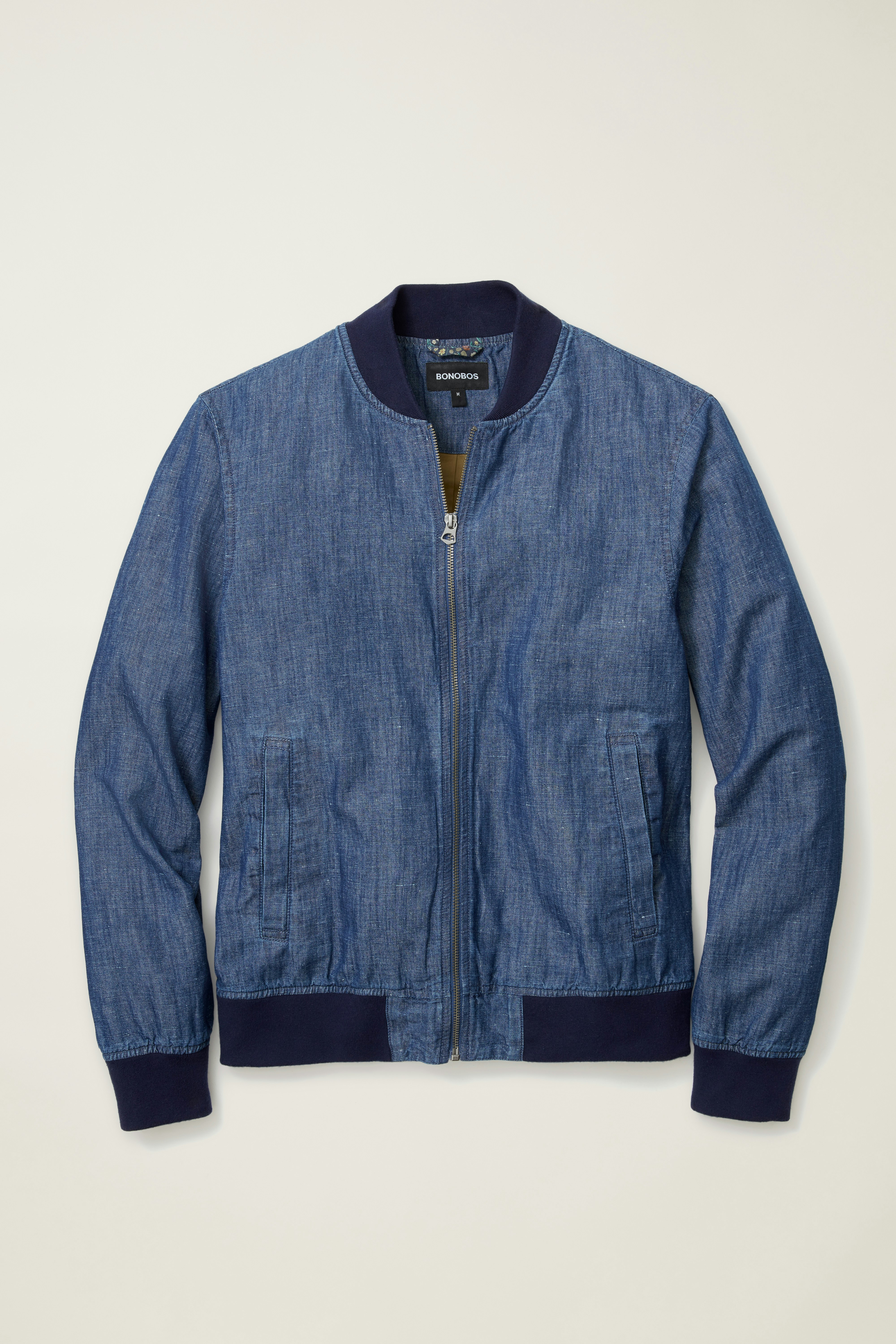 Chambray Bomber blue medium wash