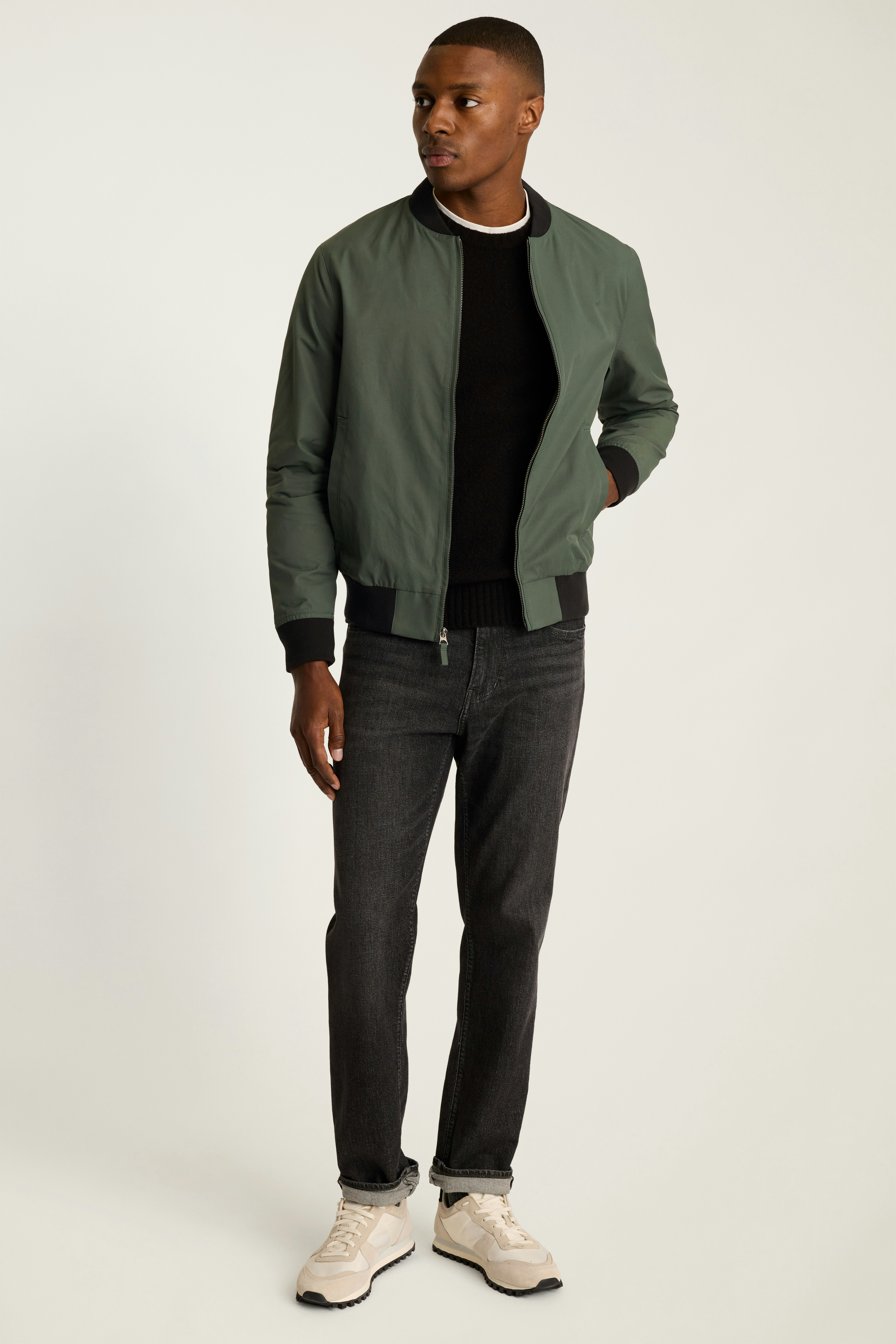 The Boulevard Bomber green gray