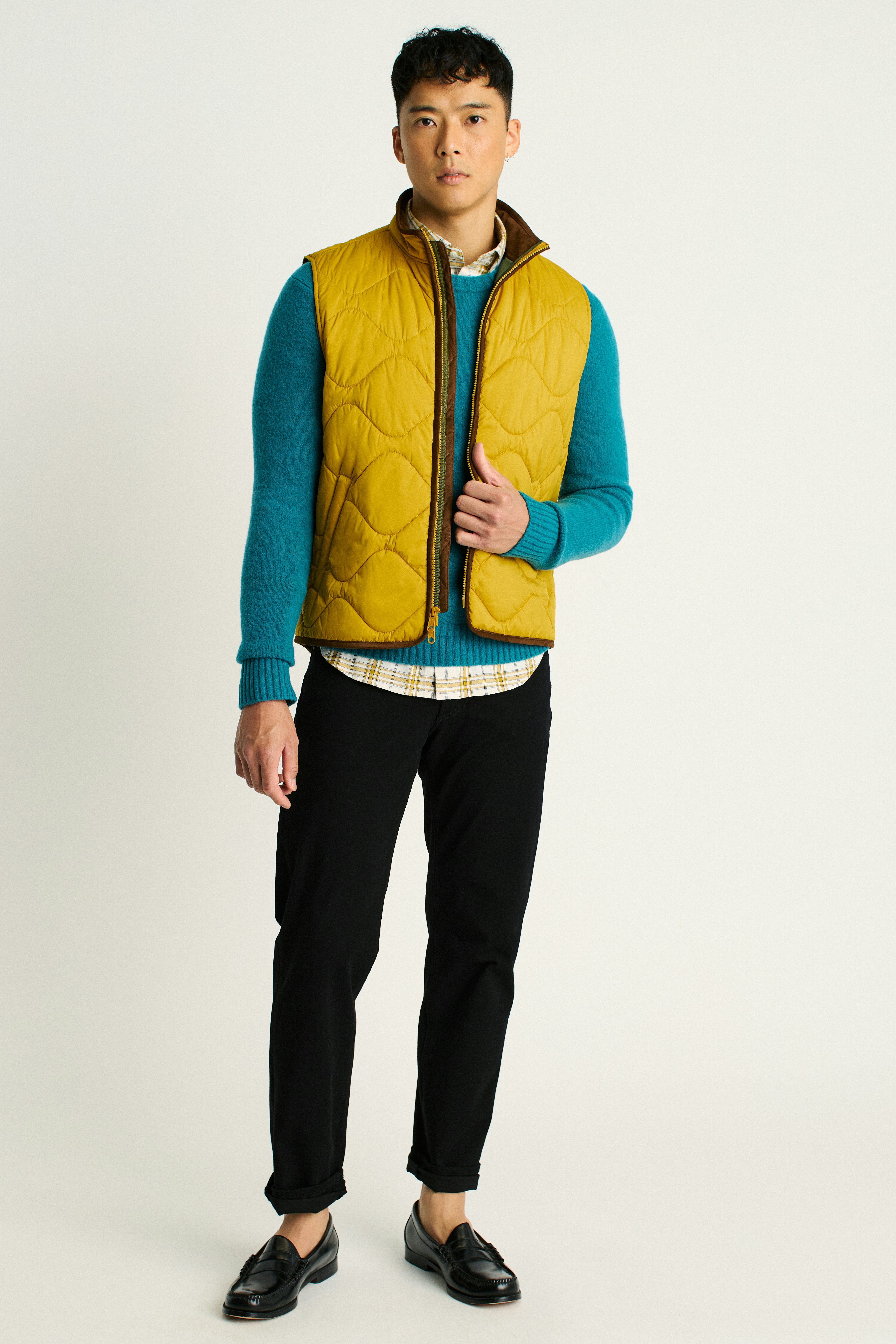 The Quilted Nylon Vest golden yellow 1 The Quilted Nylon Vest golden yellow