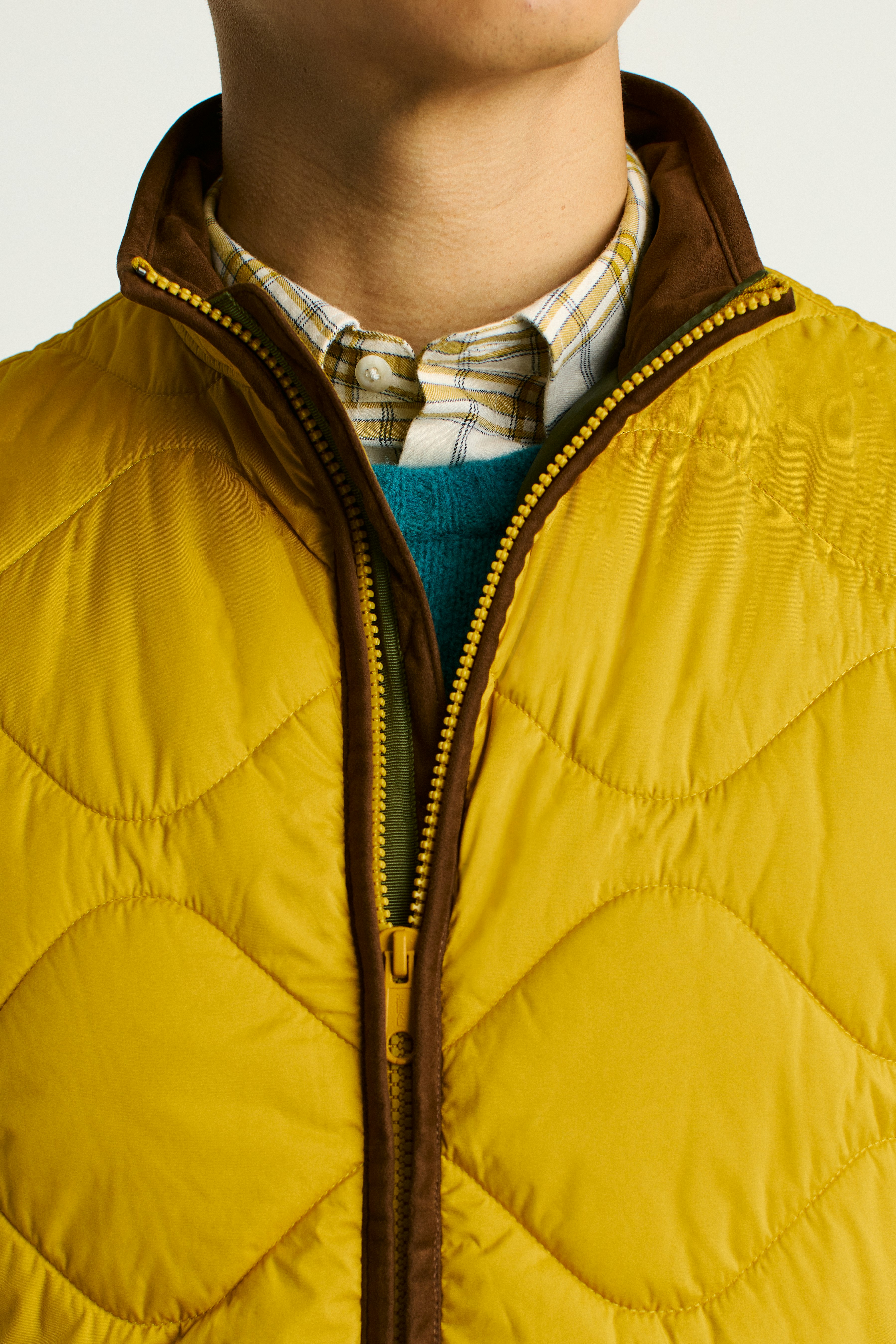 The Quilted Nylon Vest golden yellow 2 The Quilted Nylon Vest golden yellow