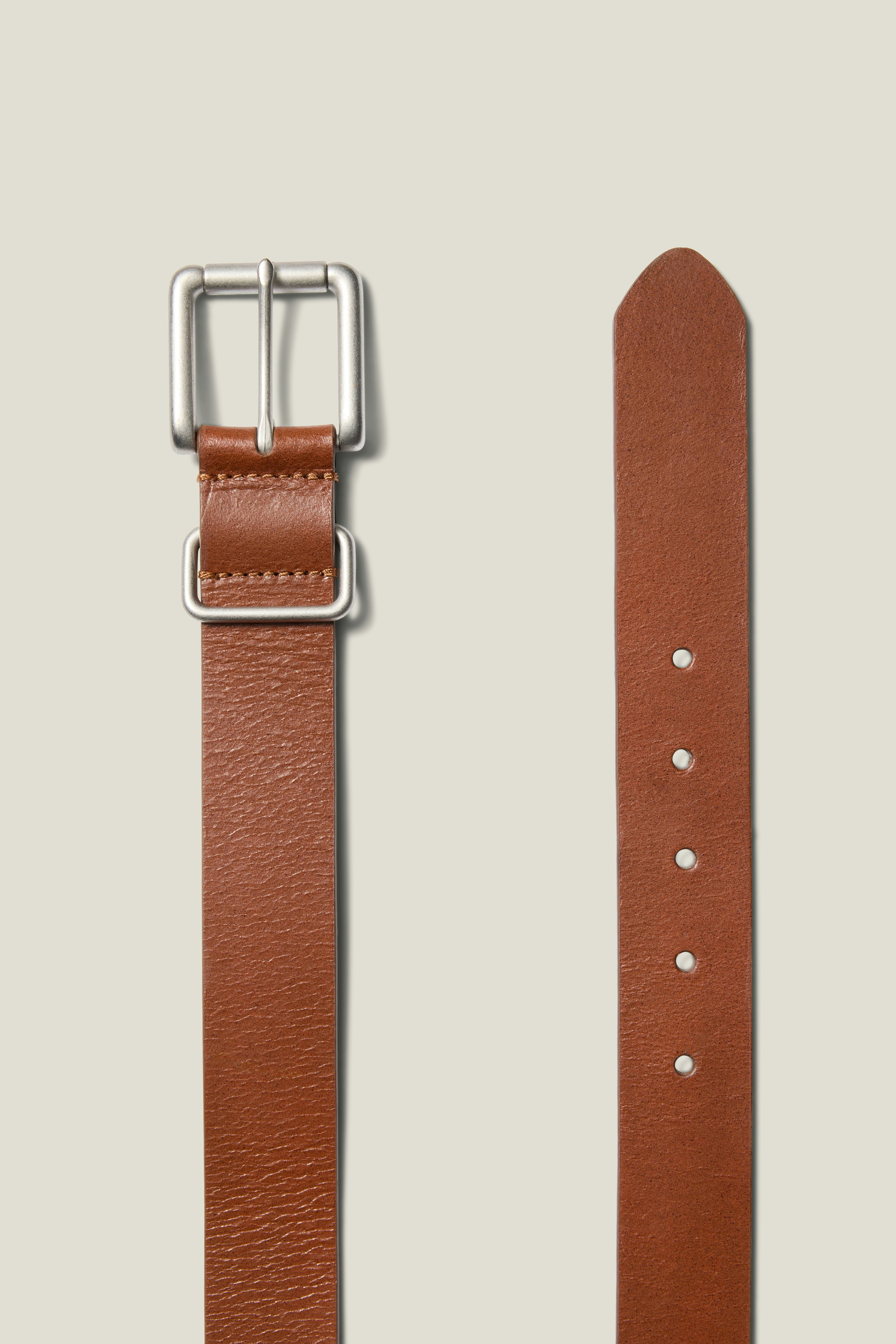 Leather Jeans Belt light brown with nickel 1 Leather Jeans Belt light brown with nickel