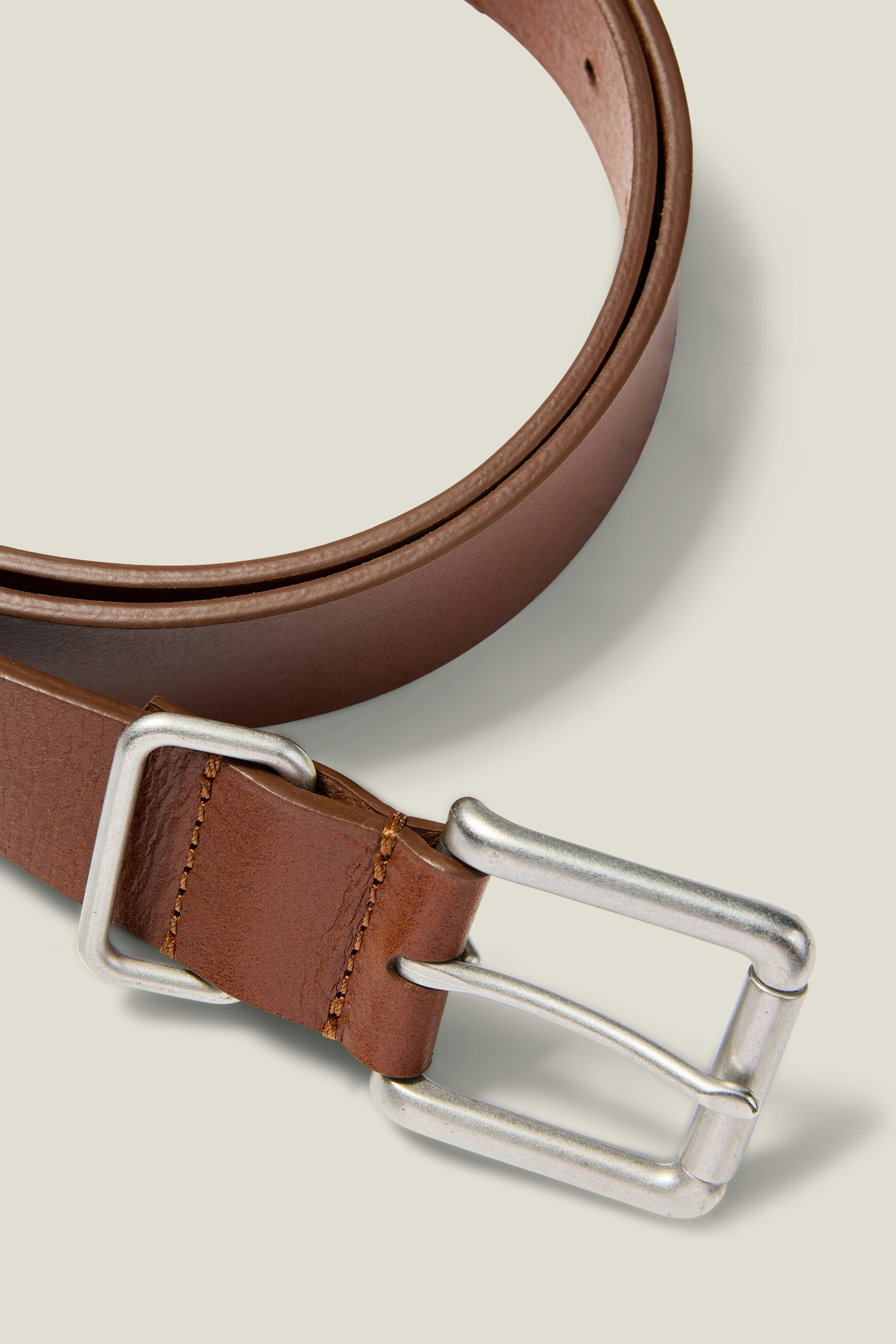 Leather Jeans Belt light brown with nickel 2 Leather Jeans Belt light brown with nickel