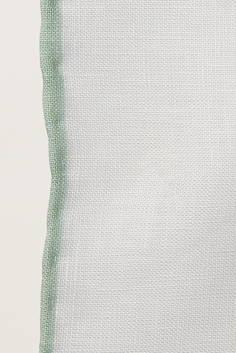 Premium Pocket Square white with green tipping