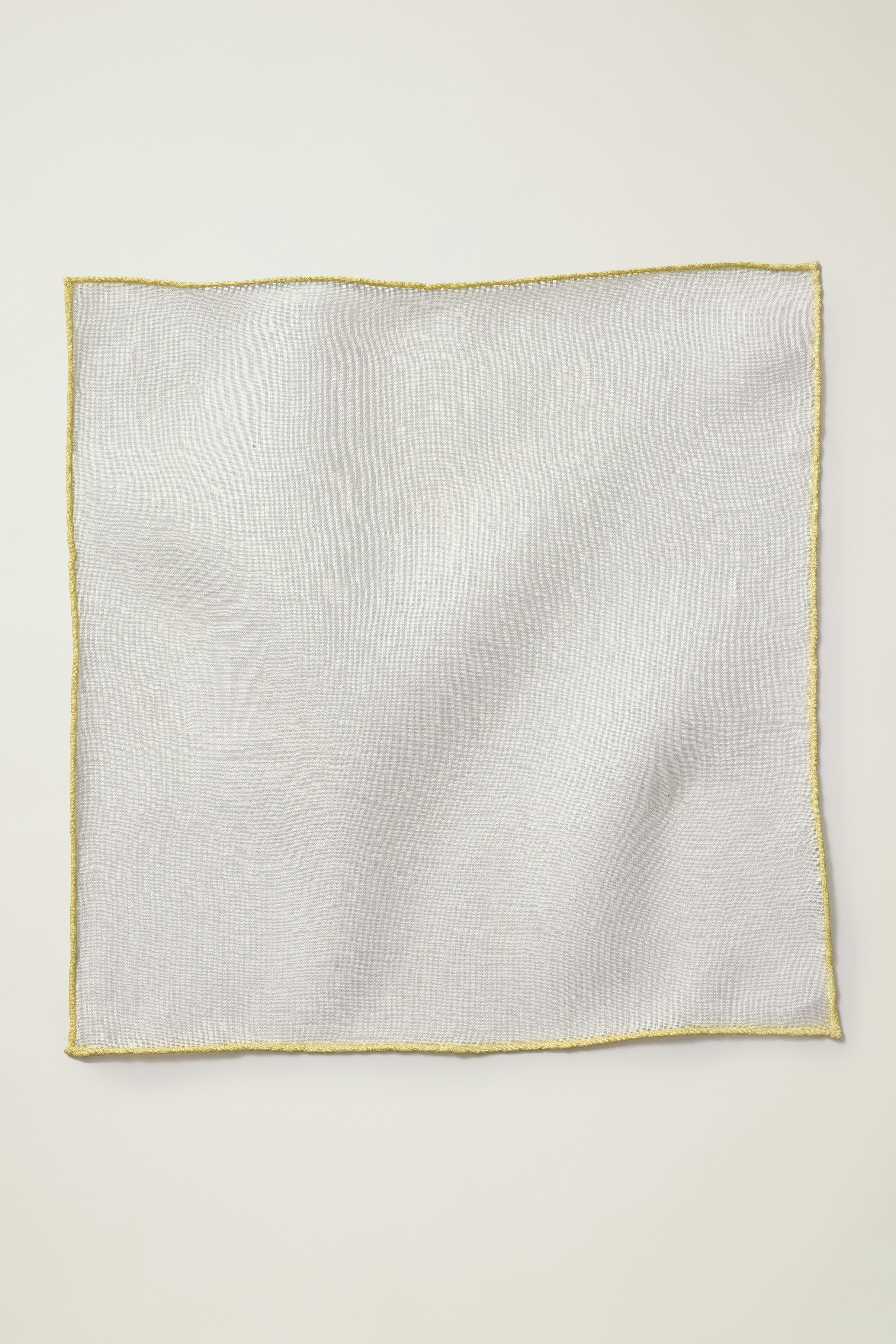 Premium Pocket Square white with yellow tipping