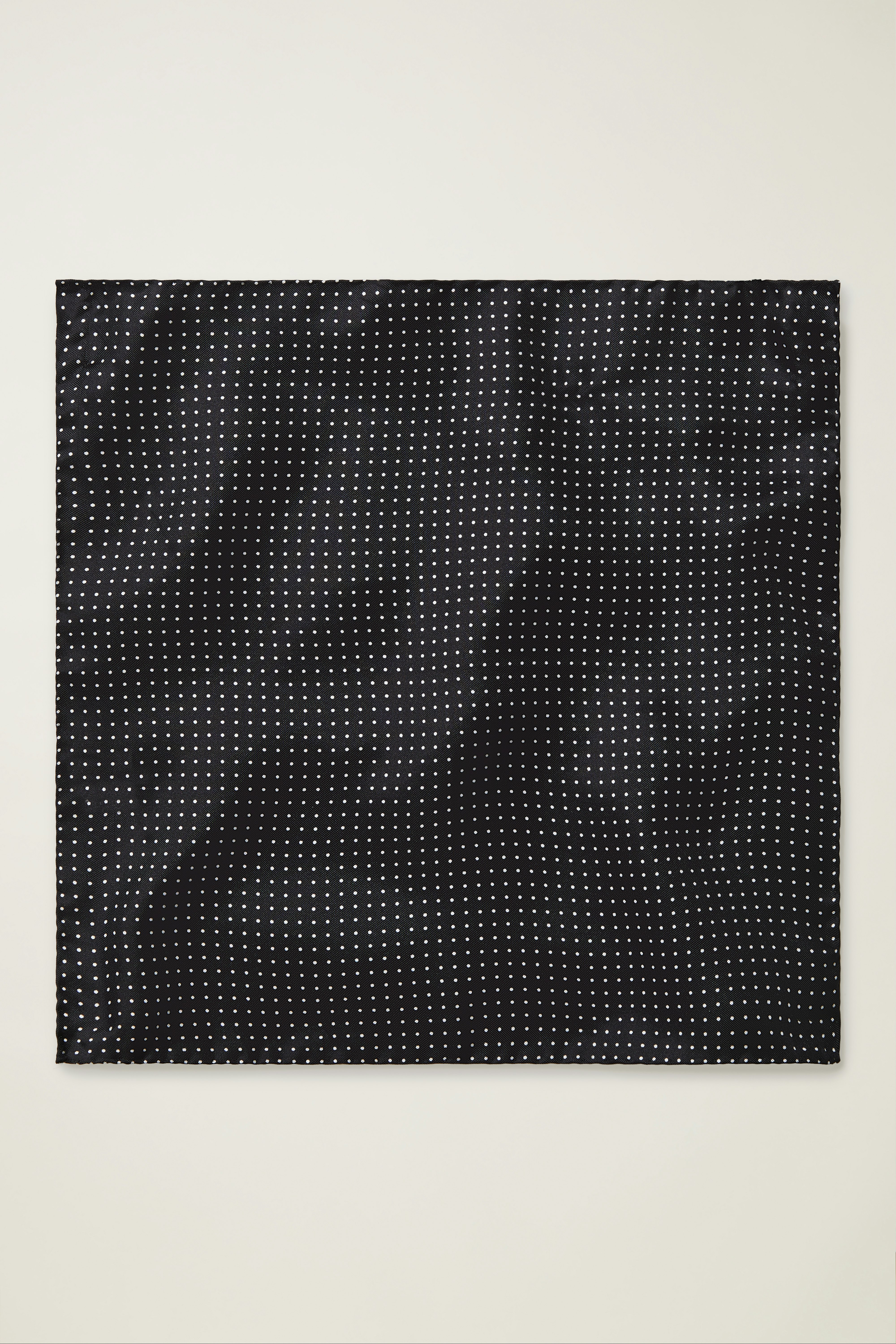 Premium Pocket Square black dots silk