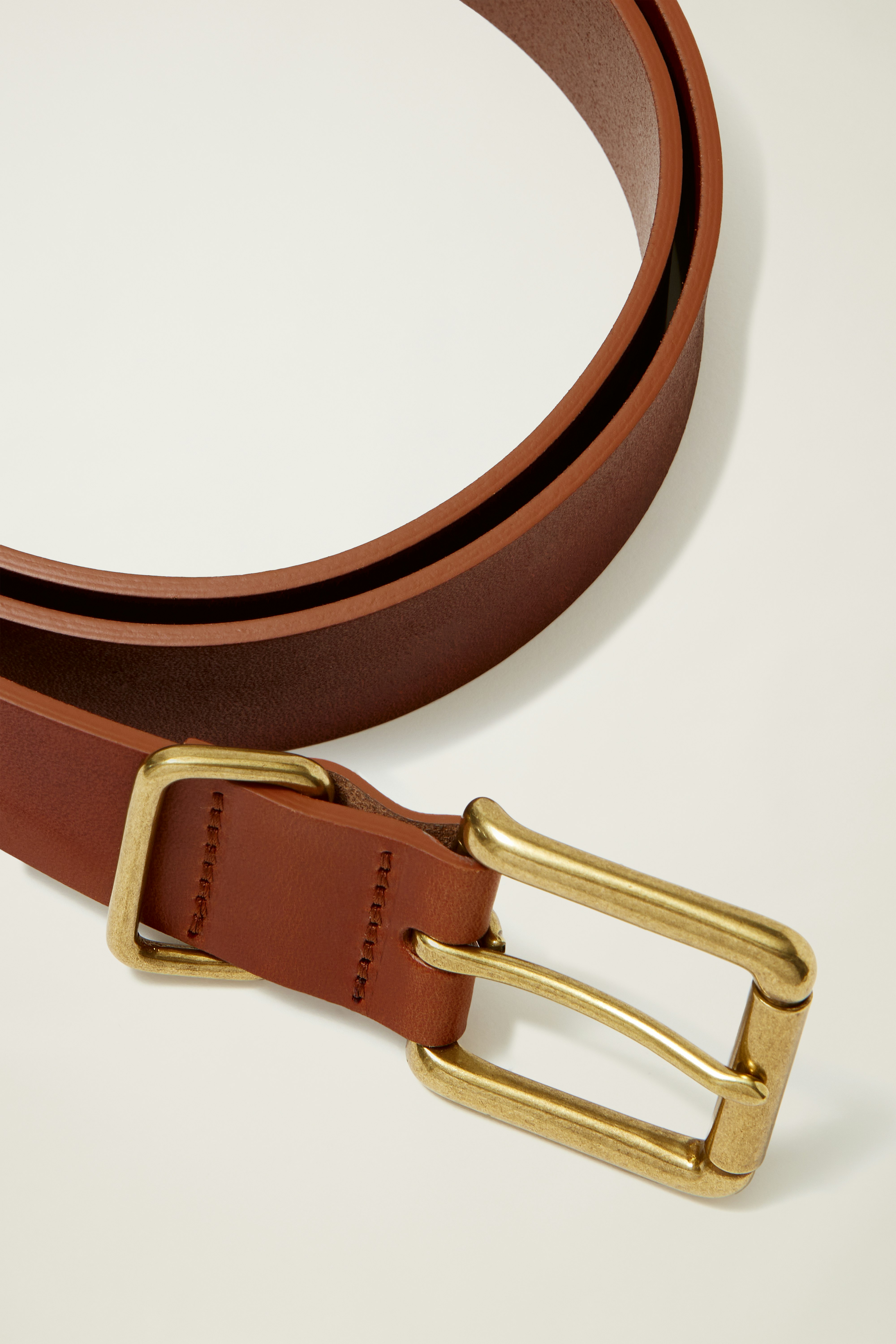 Leather Jeans Belt light brown with bronze