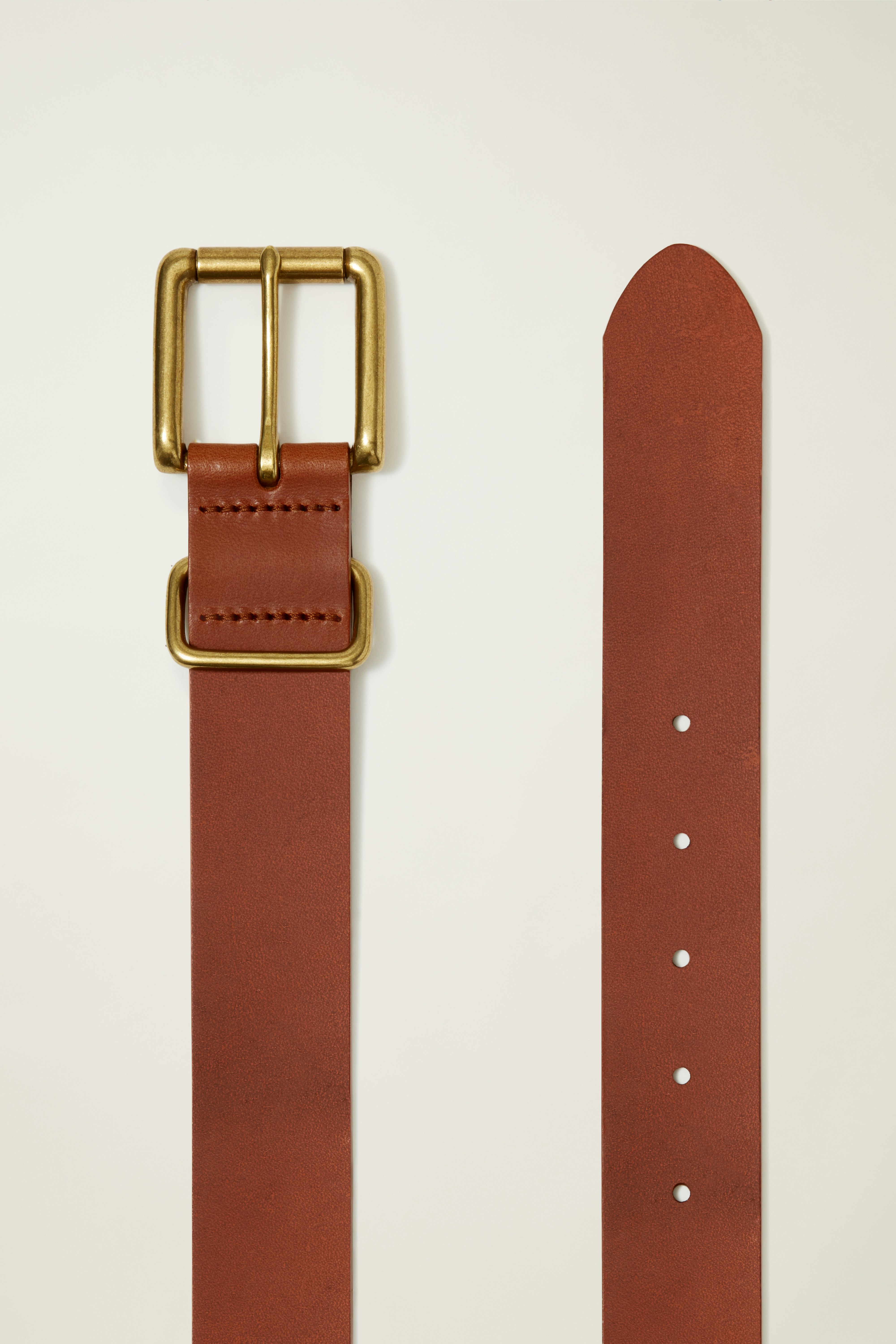 Leather Jeans Belt light brown with bronze