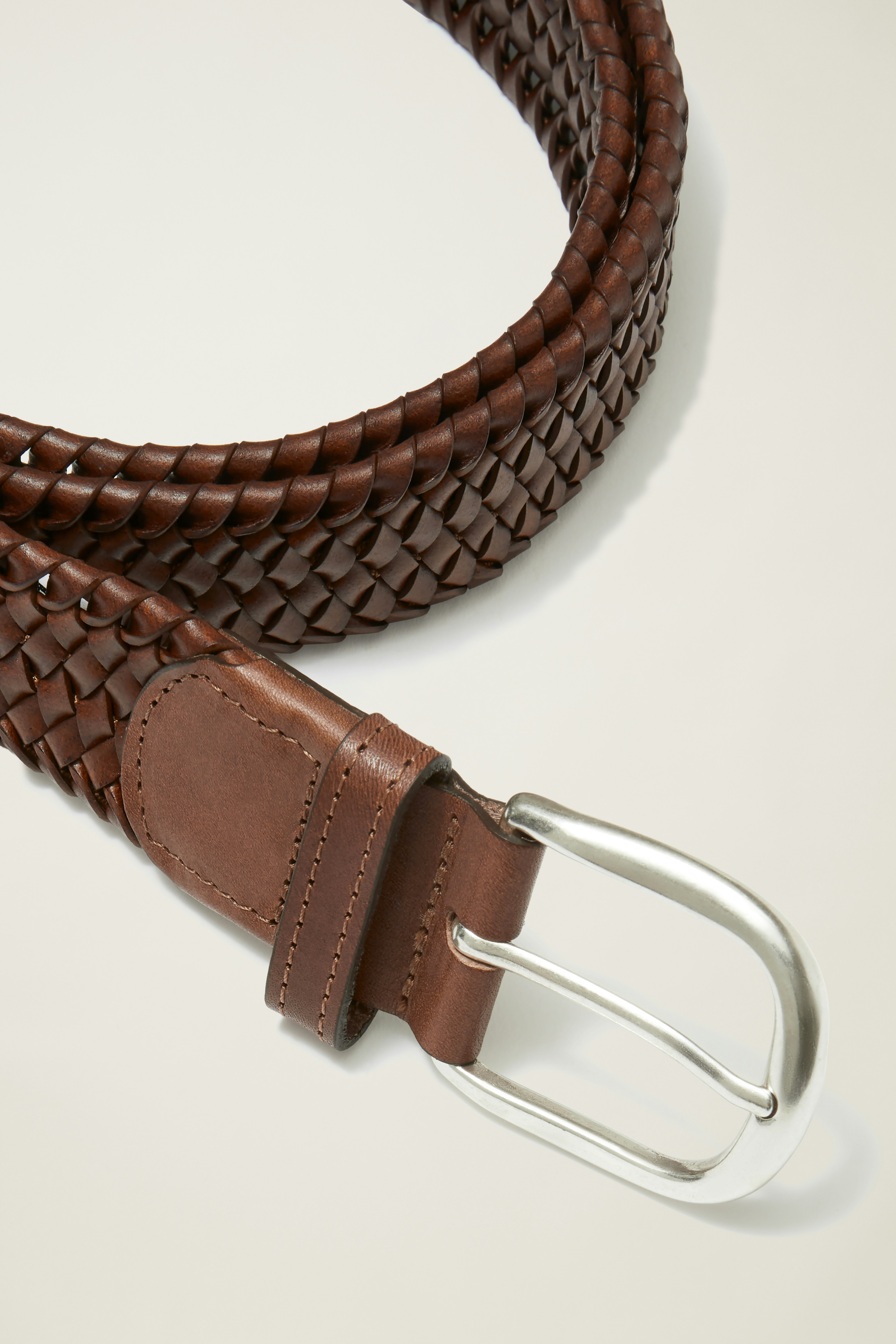 Leather Braided Belt brown