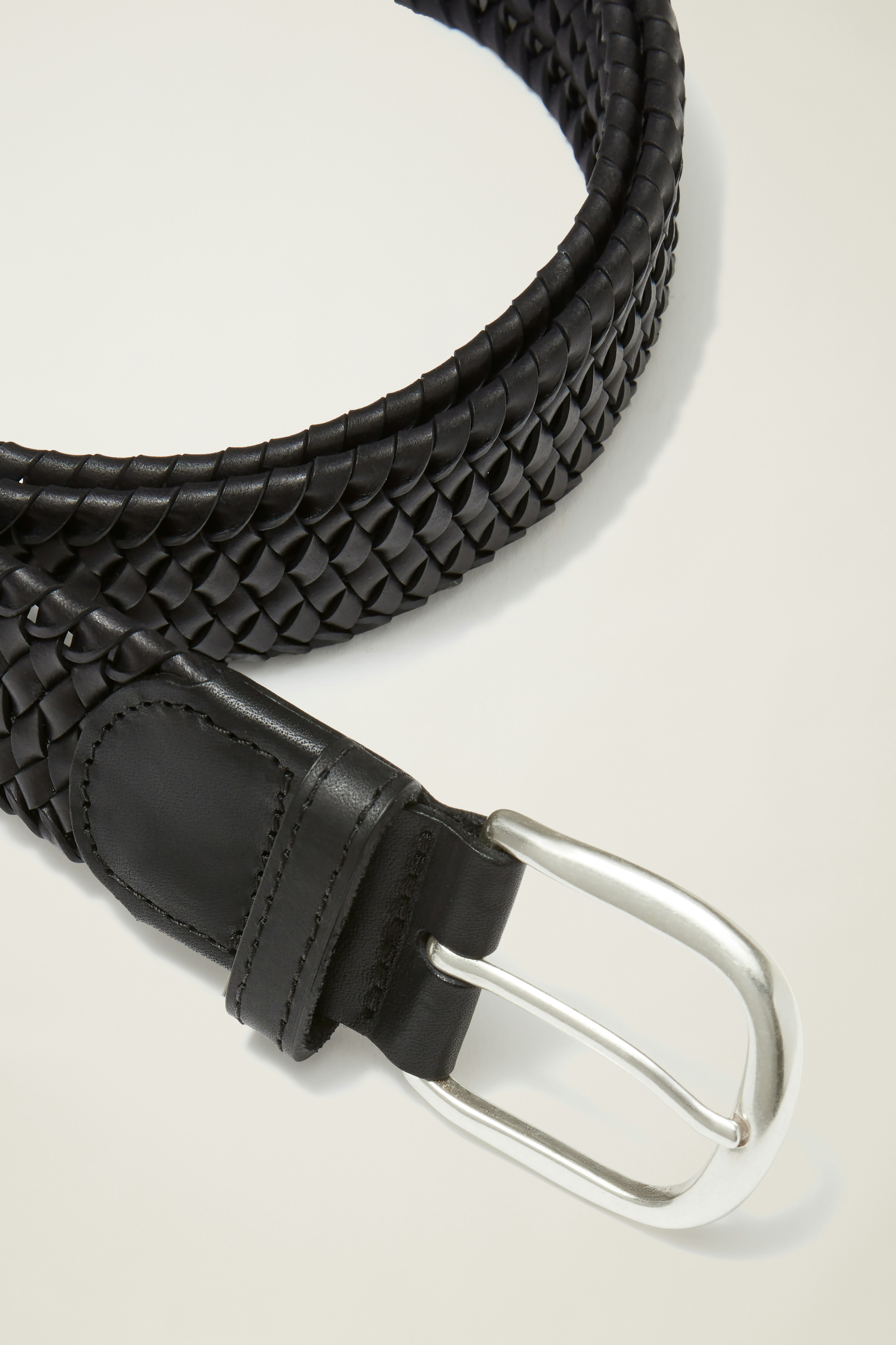 Leather Braided Belt black