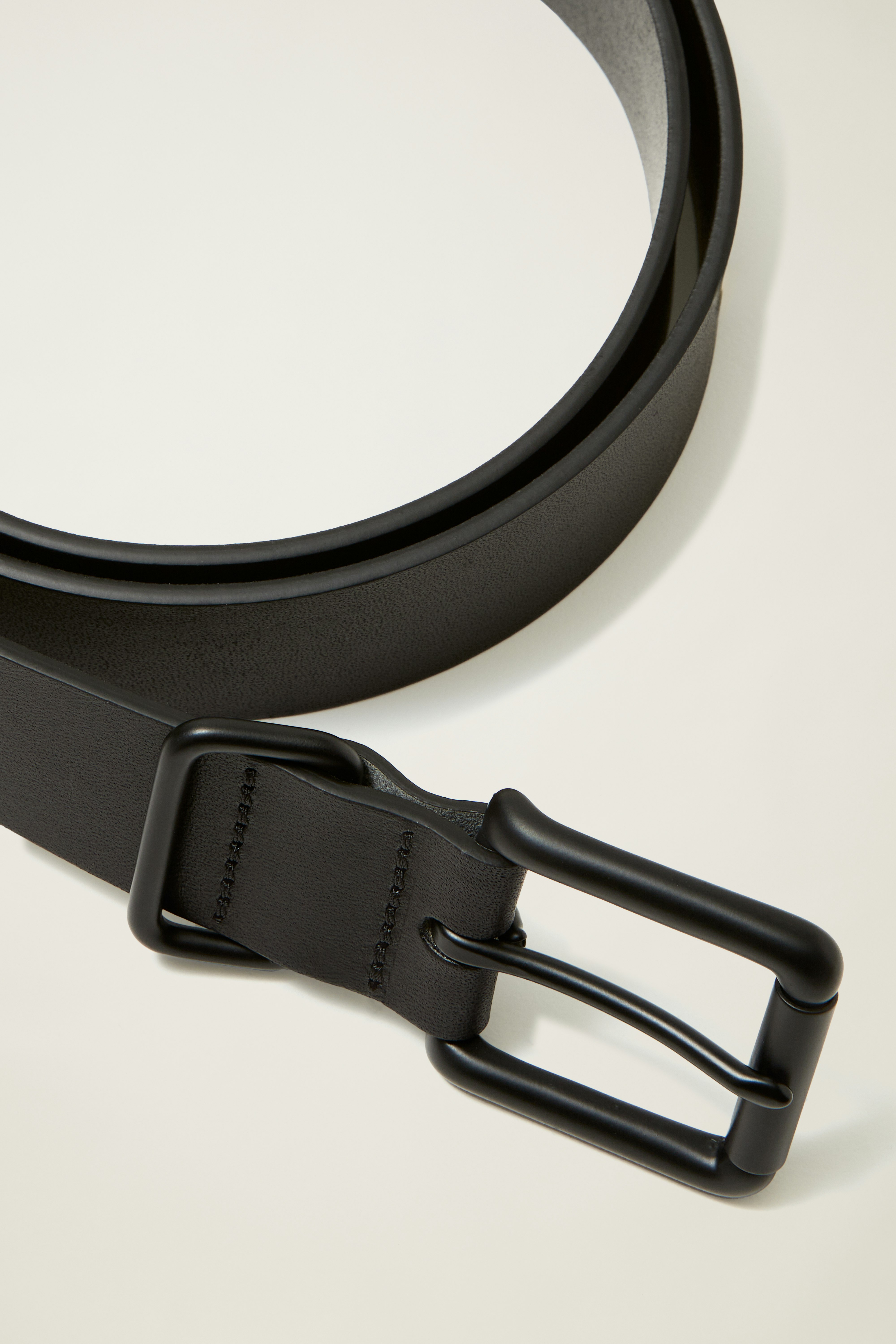 Leather Jeans Belt monochrome black