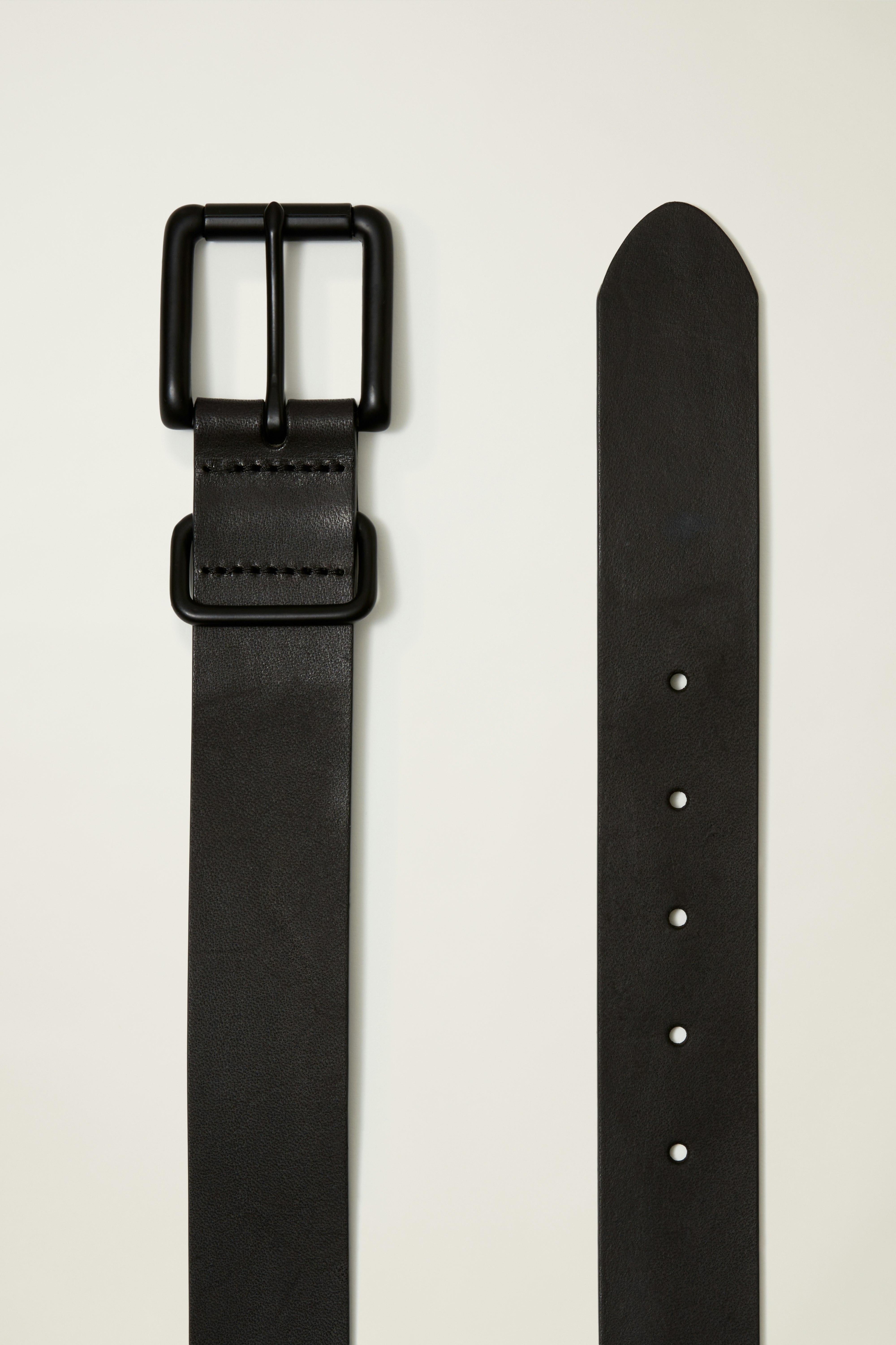 Leather Jeans Belt monochrome black