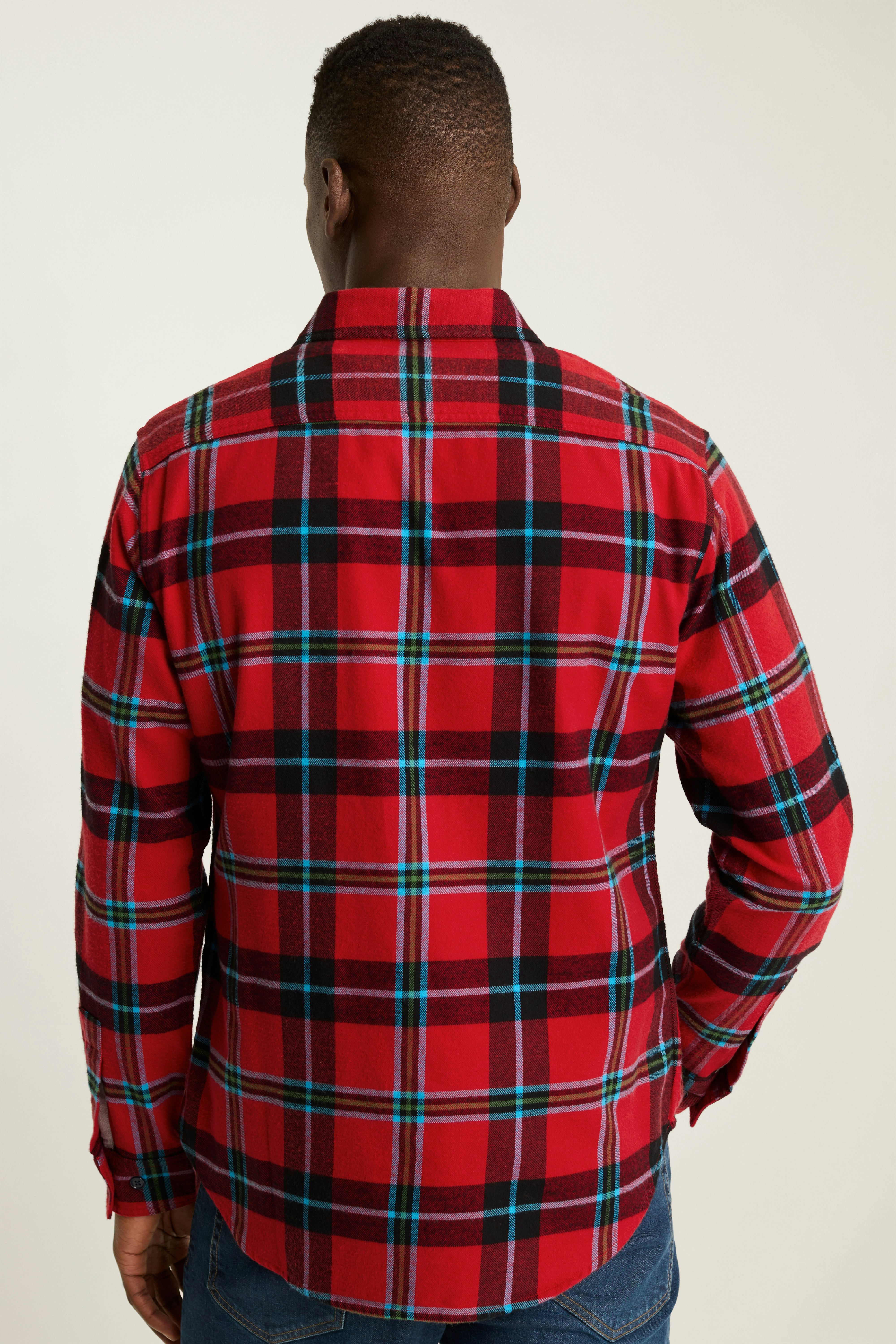 Fireside Flannel Shirt red blue freeman plaid
