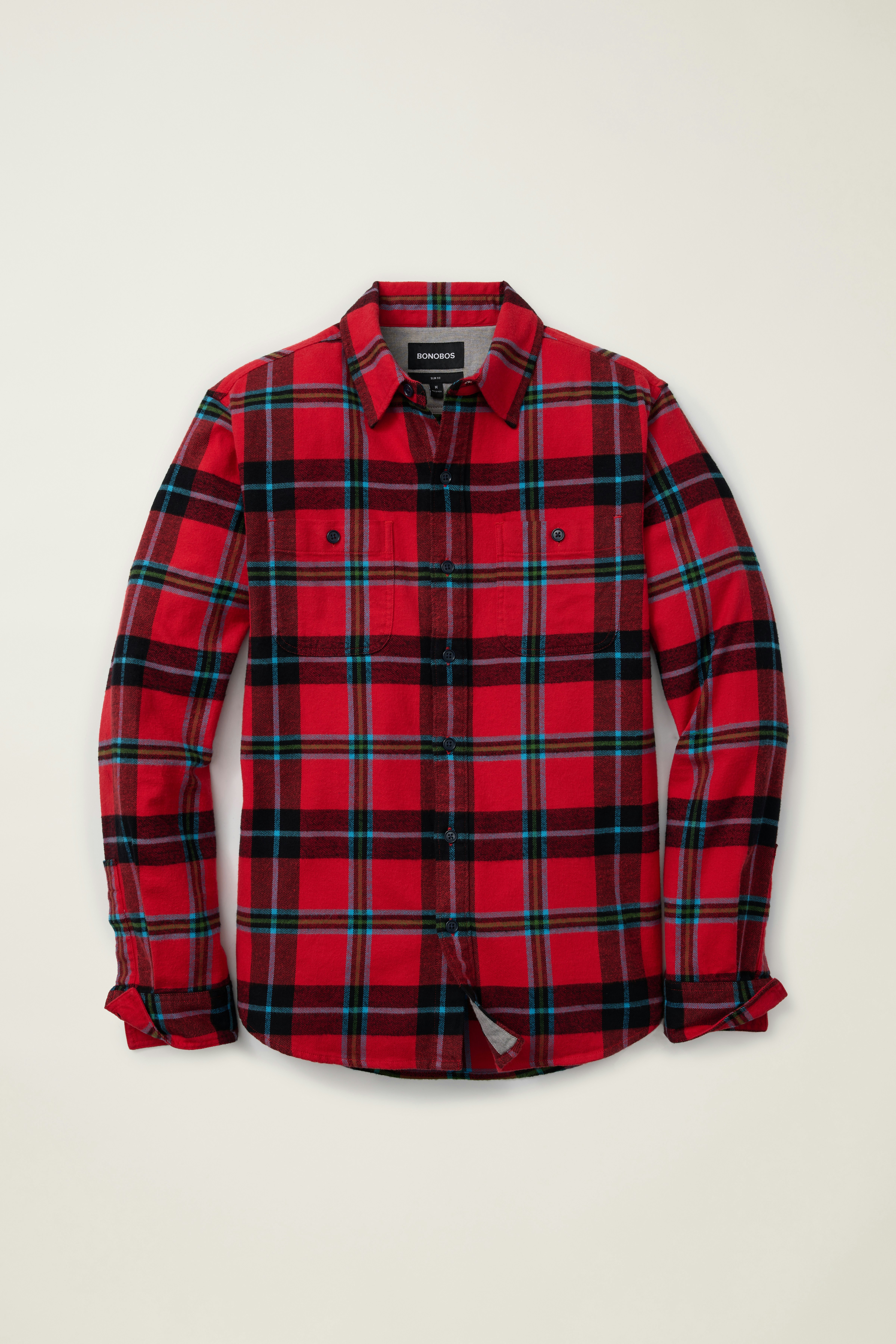 Fireside Flannel Shirt red blue freeman plaid