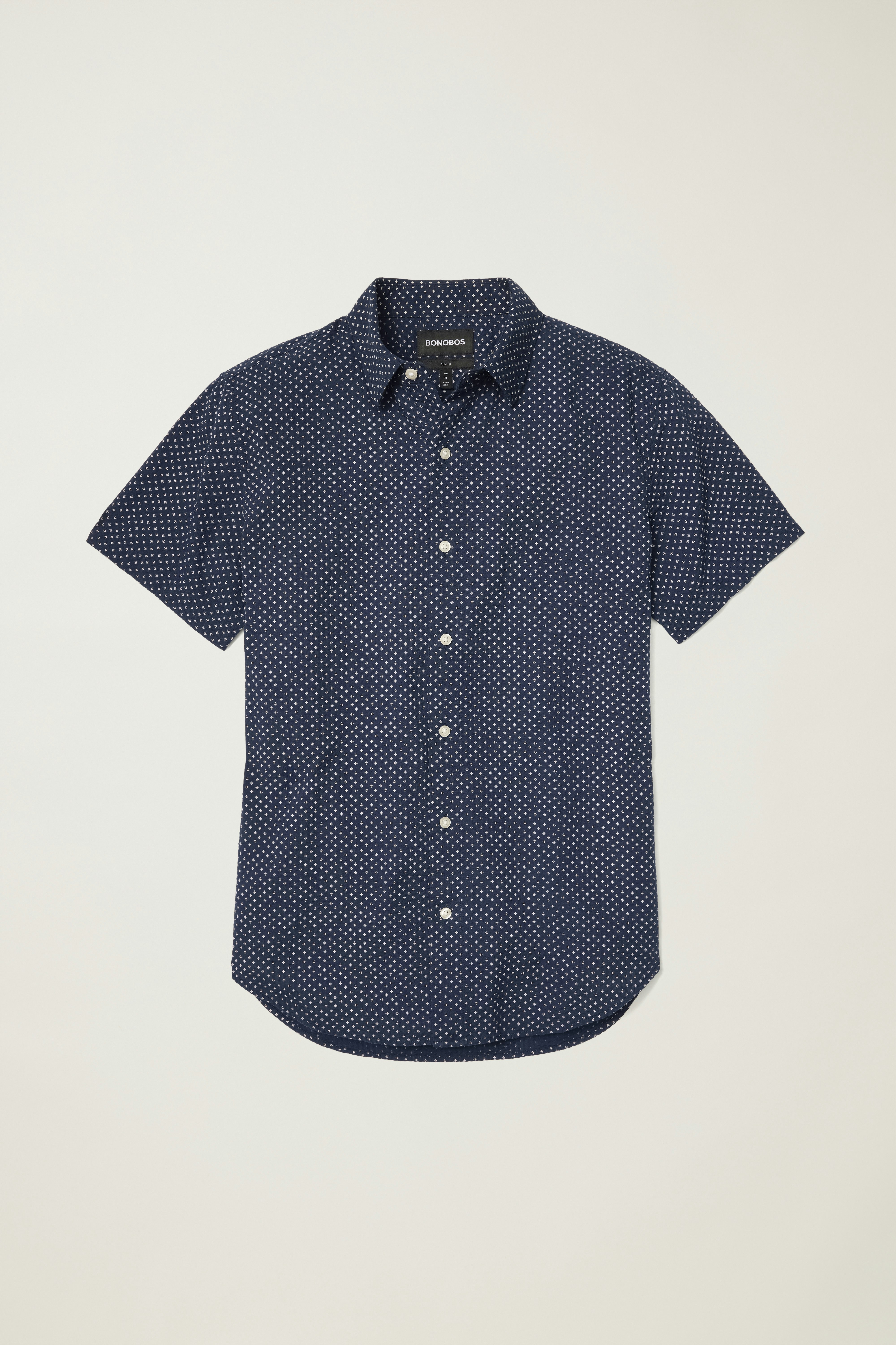Riviera Short Sleeve Shirt - Athletic Fit navy beckbury geo