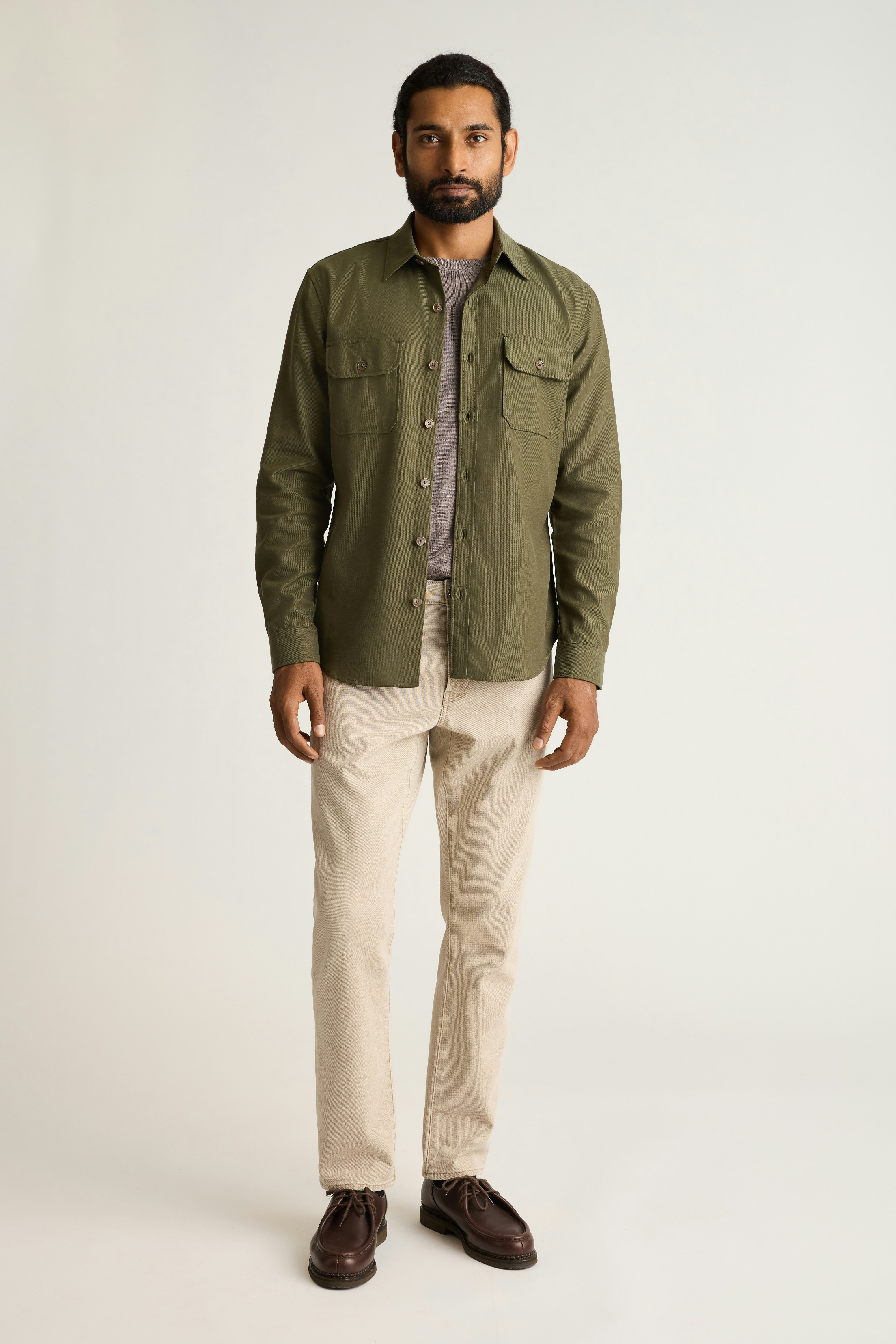 Garment-Dyed Utility Shirt deep forest green